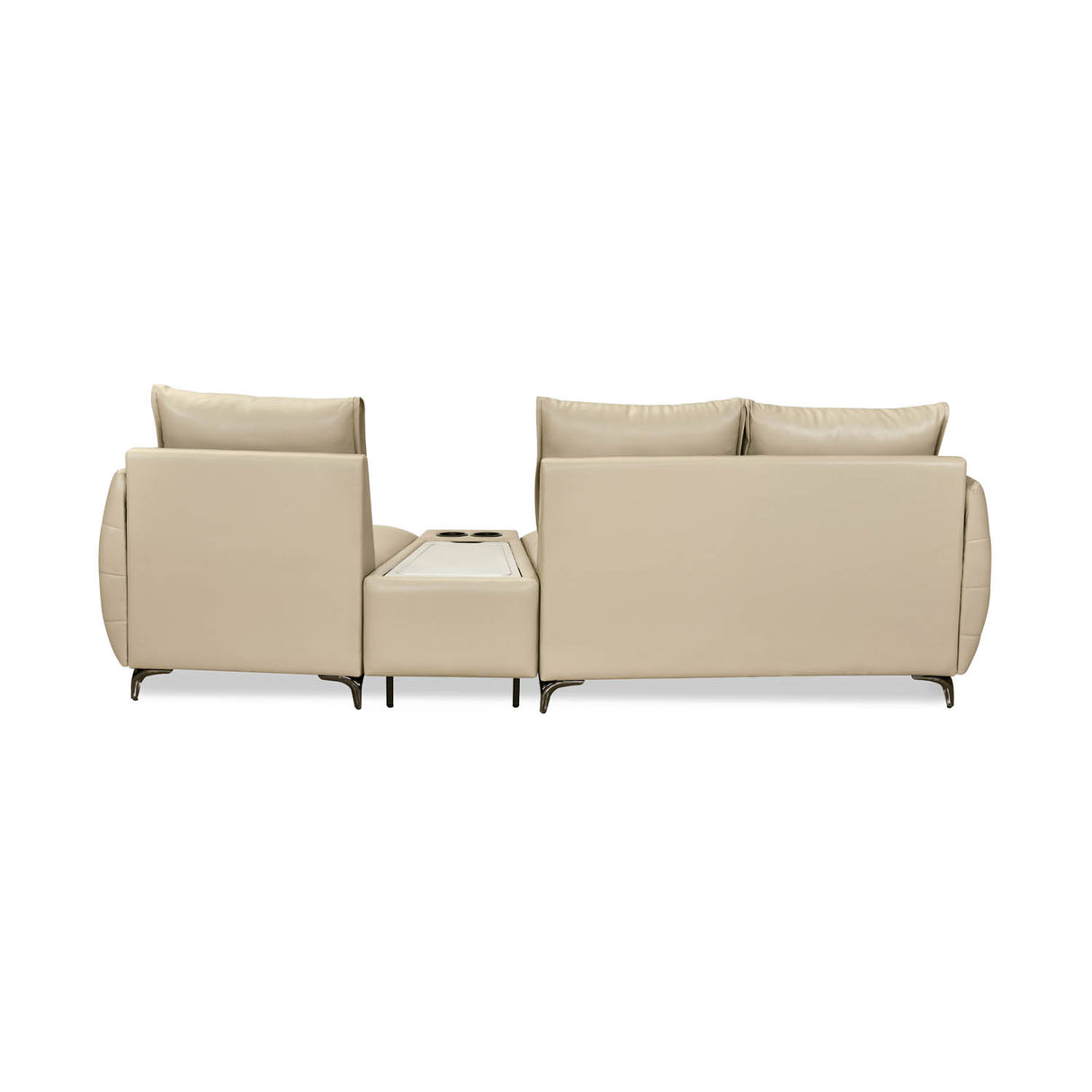 Infinia 2+1 Seater Leatherette Sofa Set with Triangle Console- Beige