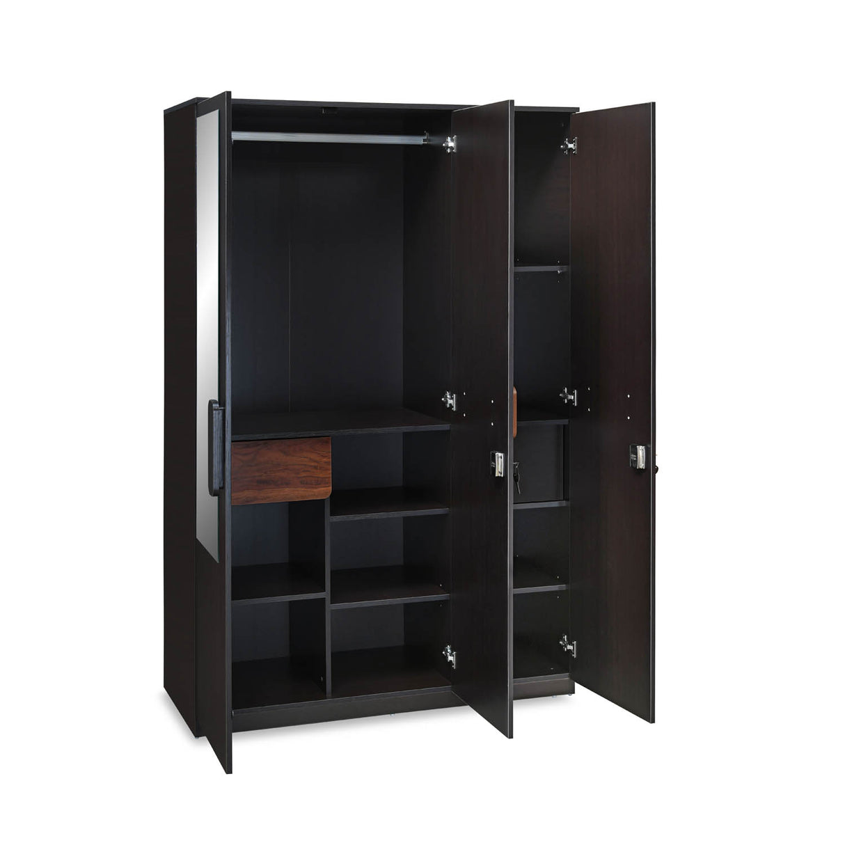 Raven Wooden 3 Door Wardrobe - Wenge