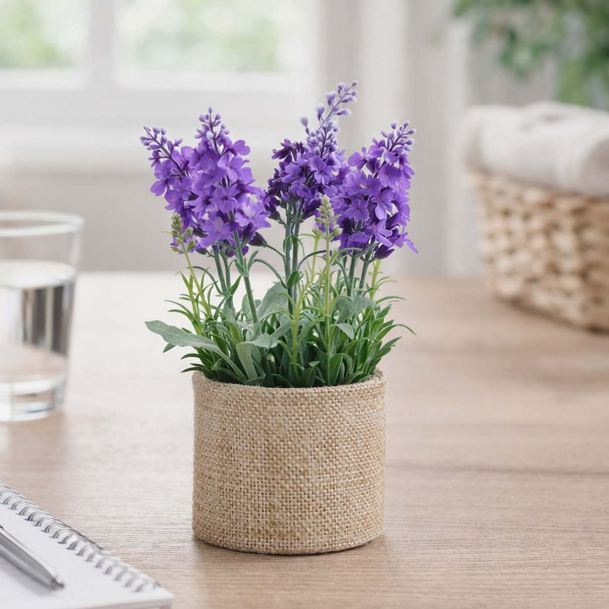 Lavender Artificial Potted Plant- Purple