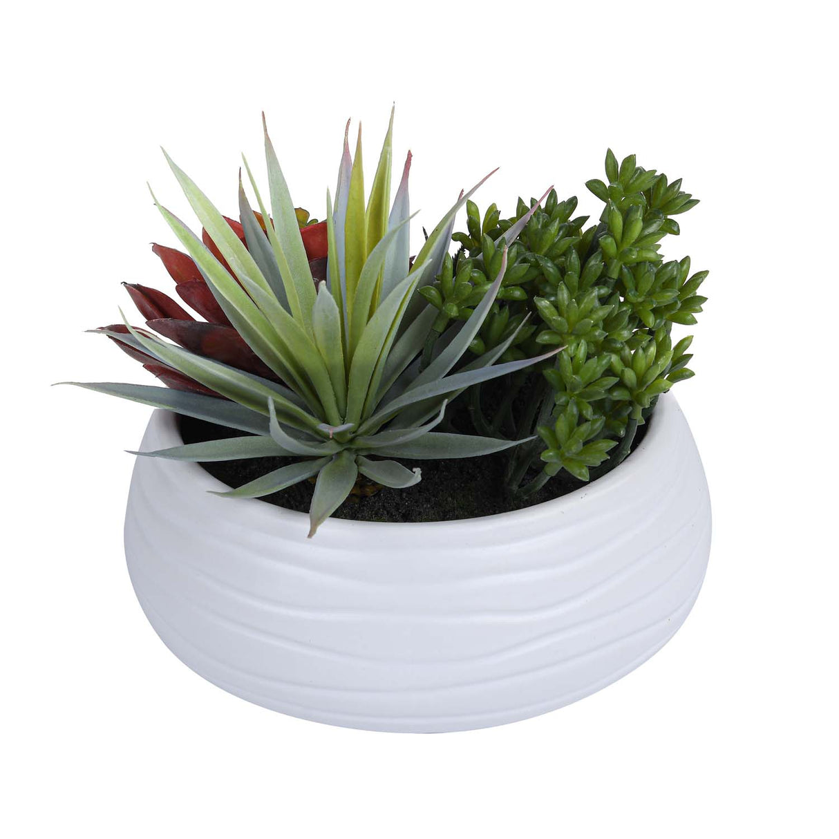 Rosette Succulent Artificial Potted Plant- Green
