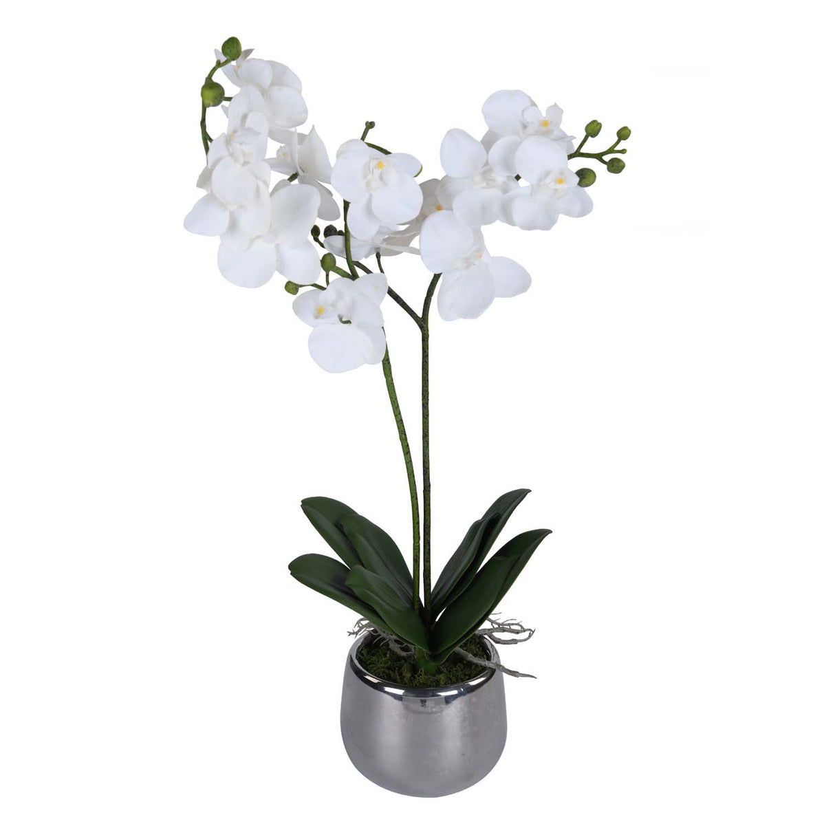 Elegant Orchid Artificial Potted Plant- White