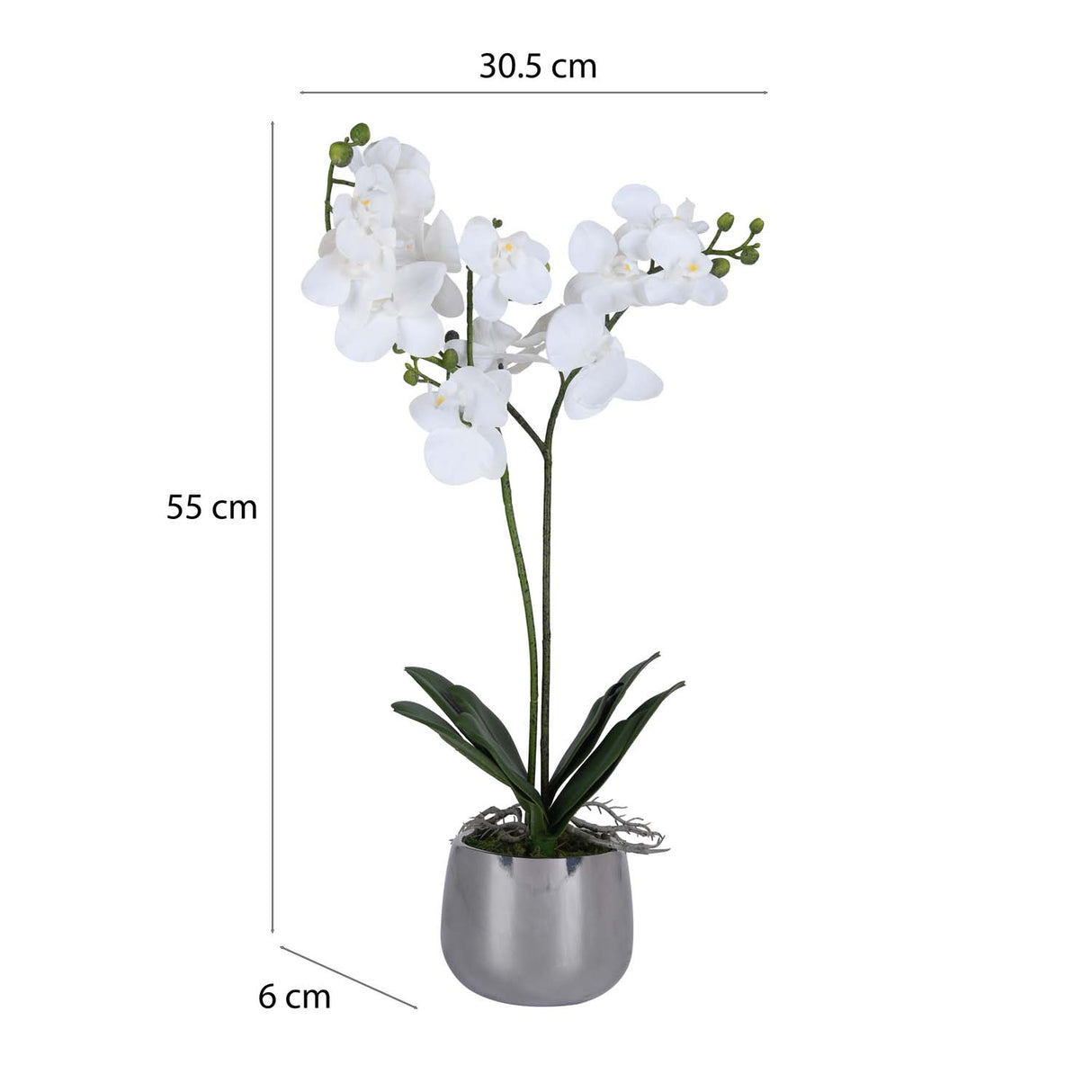 Elegant Orchid Artificial Potted Plant- White