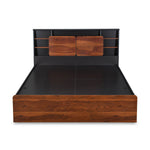 Raven Wooden Queen Bed with Box Storage- Wenge