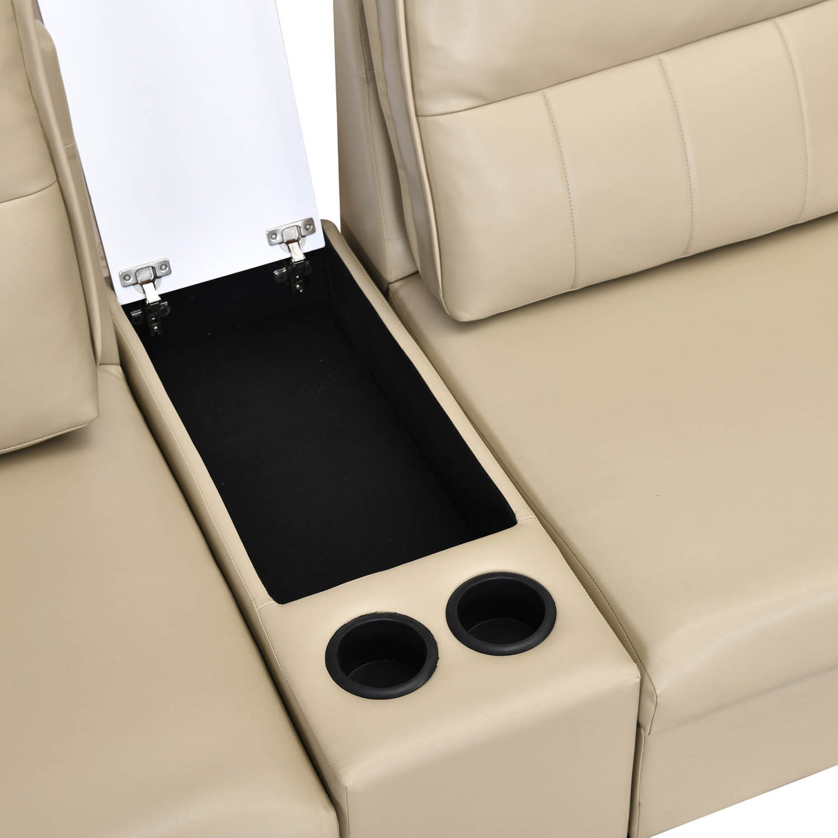 Infinia 1+3 Seater Leatherette Sofa Set with Rectangle Console- Beige