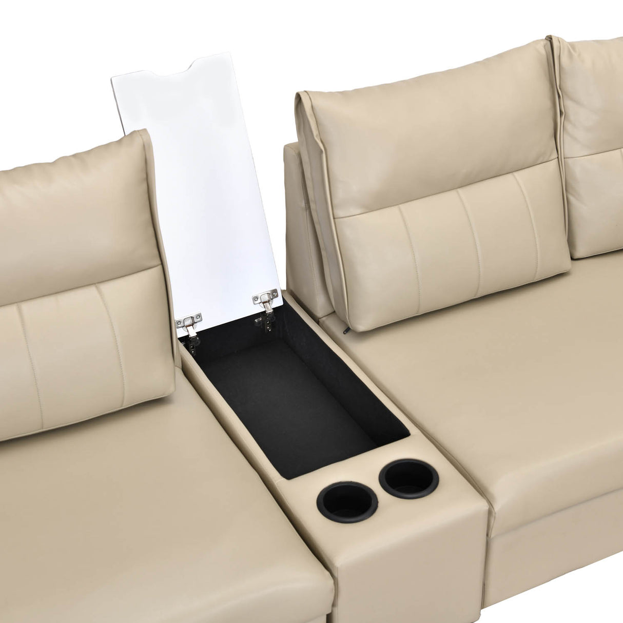 Infinia 2+3 Seater Leatherette Sofa Set with Rectangle Console- Beige