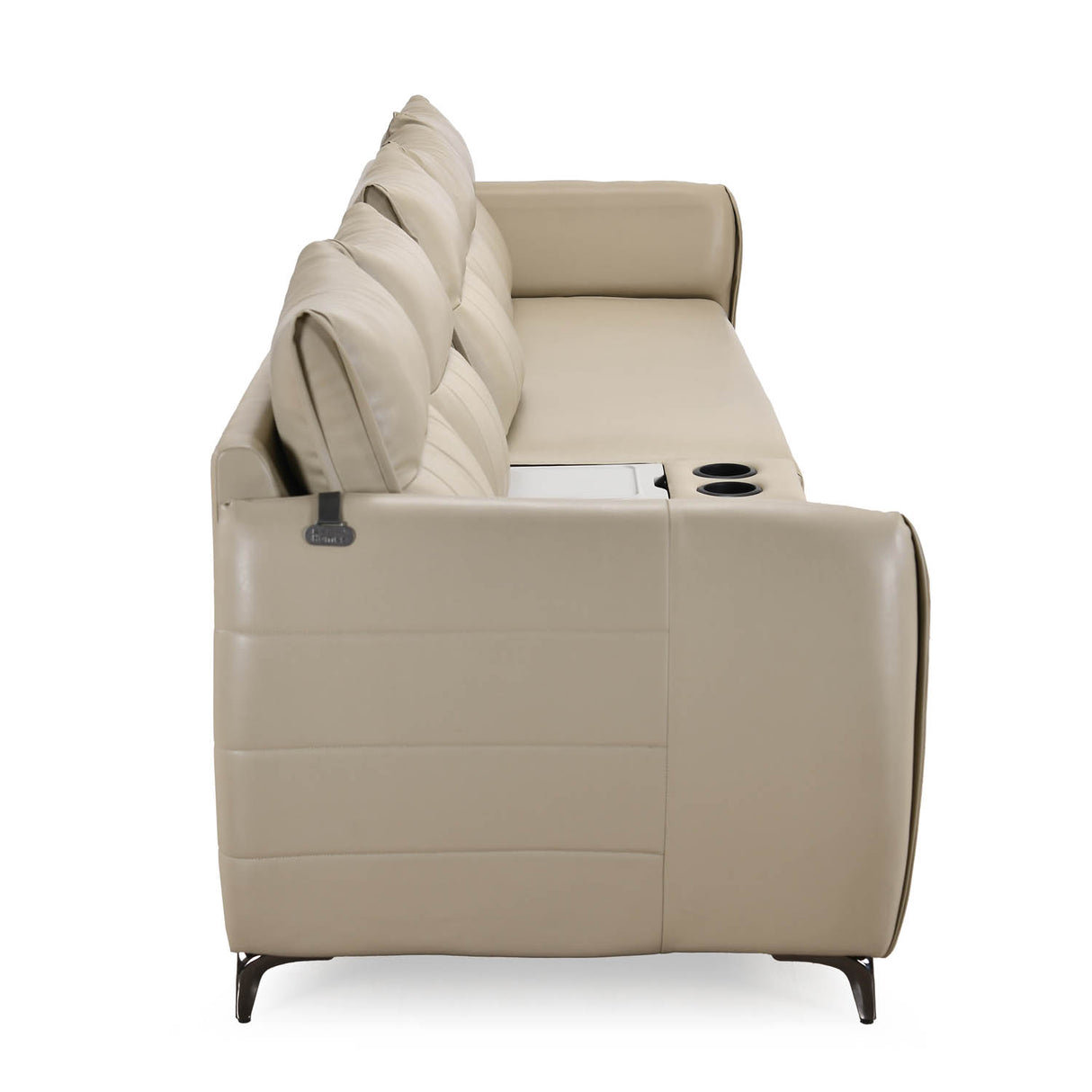 Infinia 2+3 Seater Leatherette Sofa Set with Rectangle Console- Beige