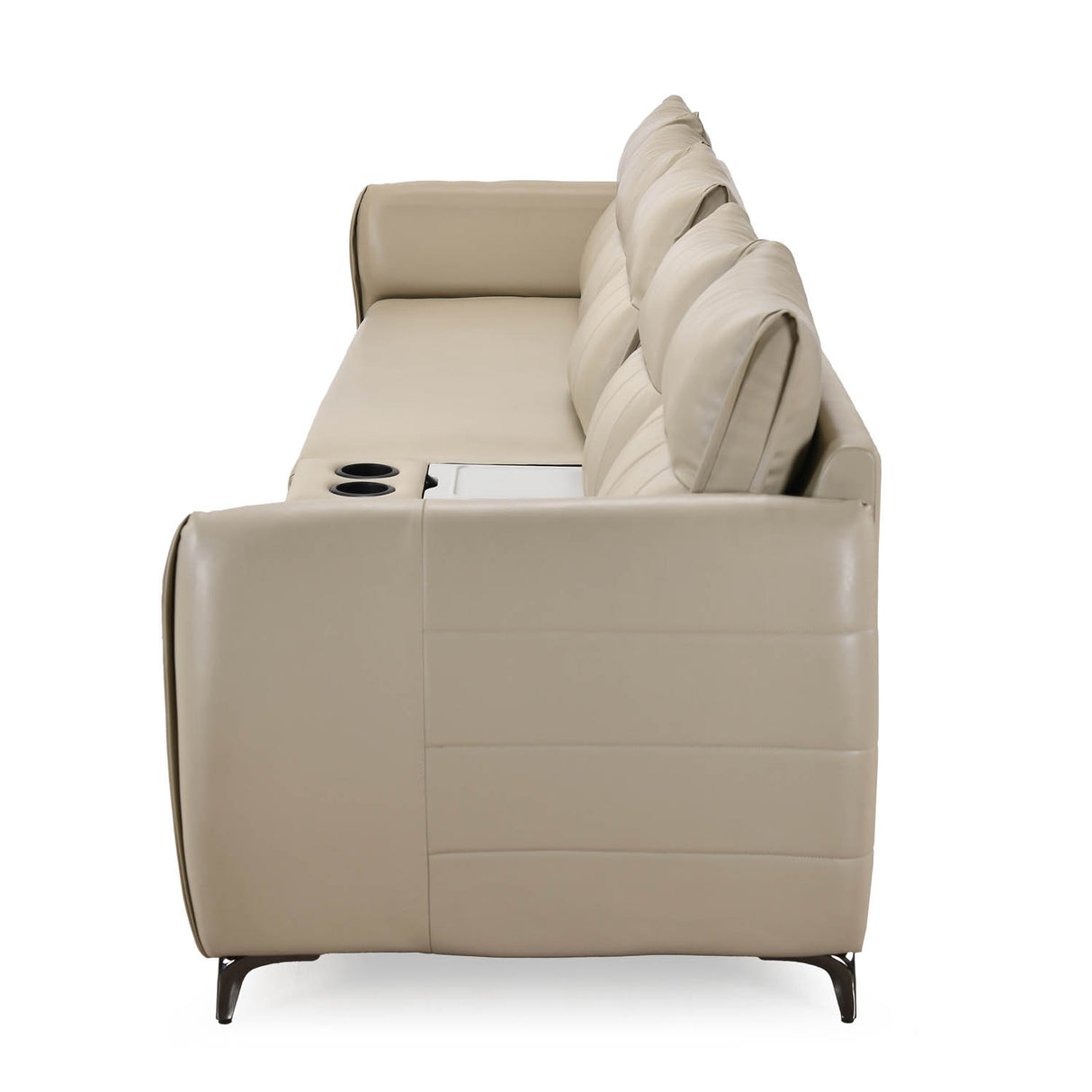 Infinia 3+2 Seater Leatherette Sofa Set with Rectangle Console- Beige