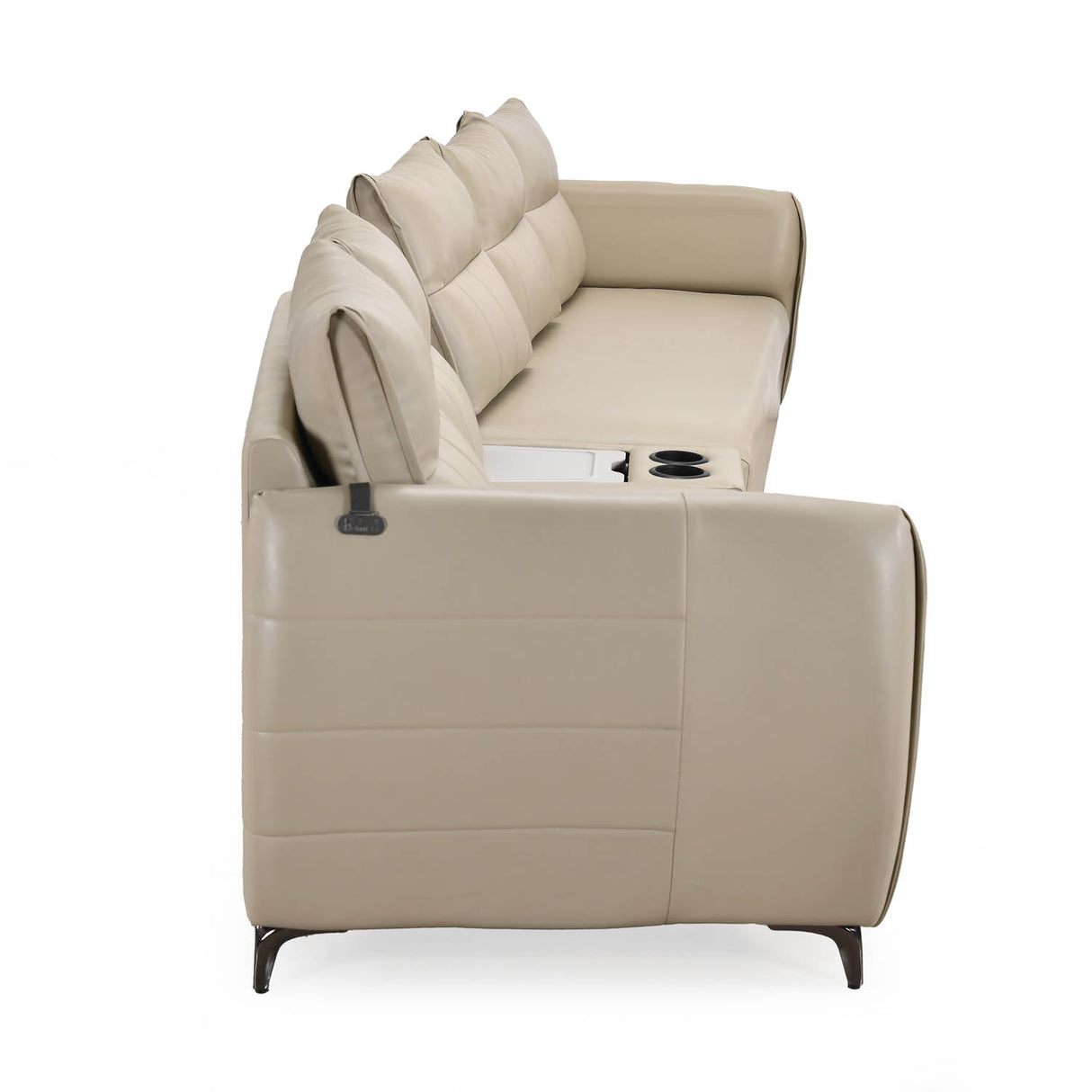 Infinia 2+3 Seater Leatherette Sofa Set with Triangle Console- Beige