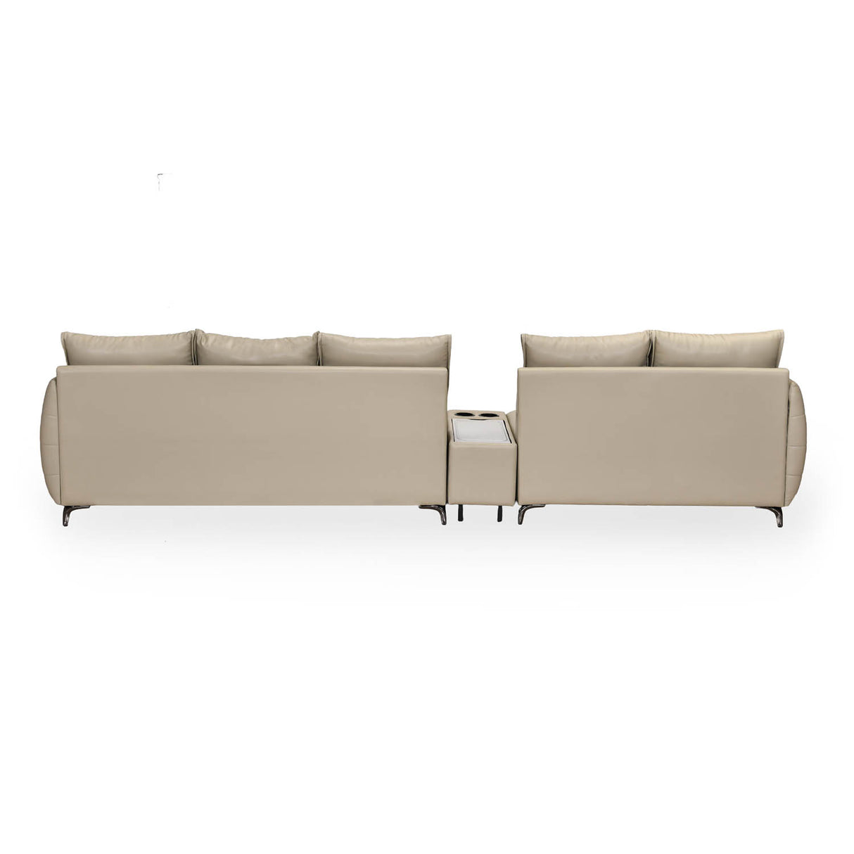 Infinia 2+3 Seater Leatherette Sofa Set with Rectangle Console- Beige