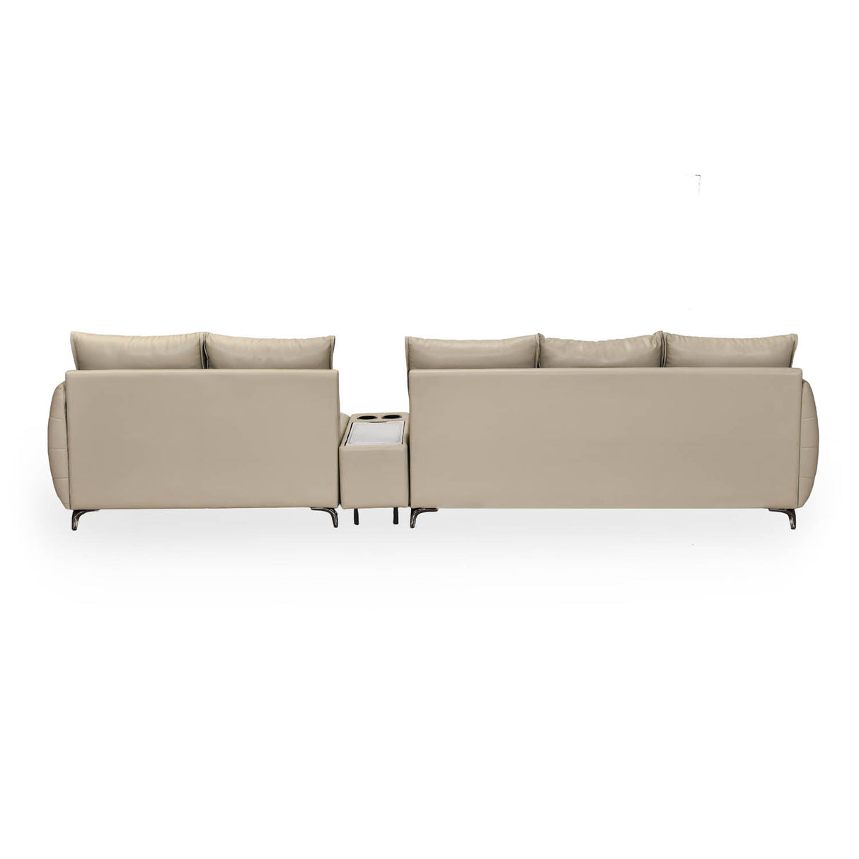 Infinia 3+2 Seater Leatherette Sofa Set with Rectangle Console- Beige