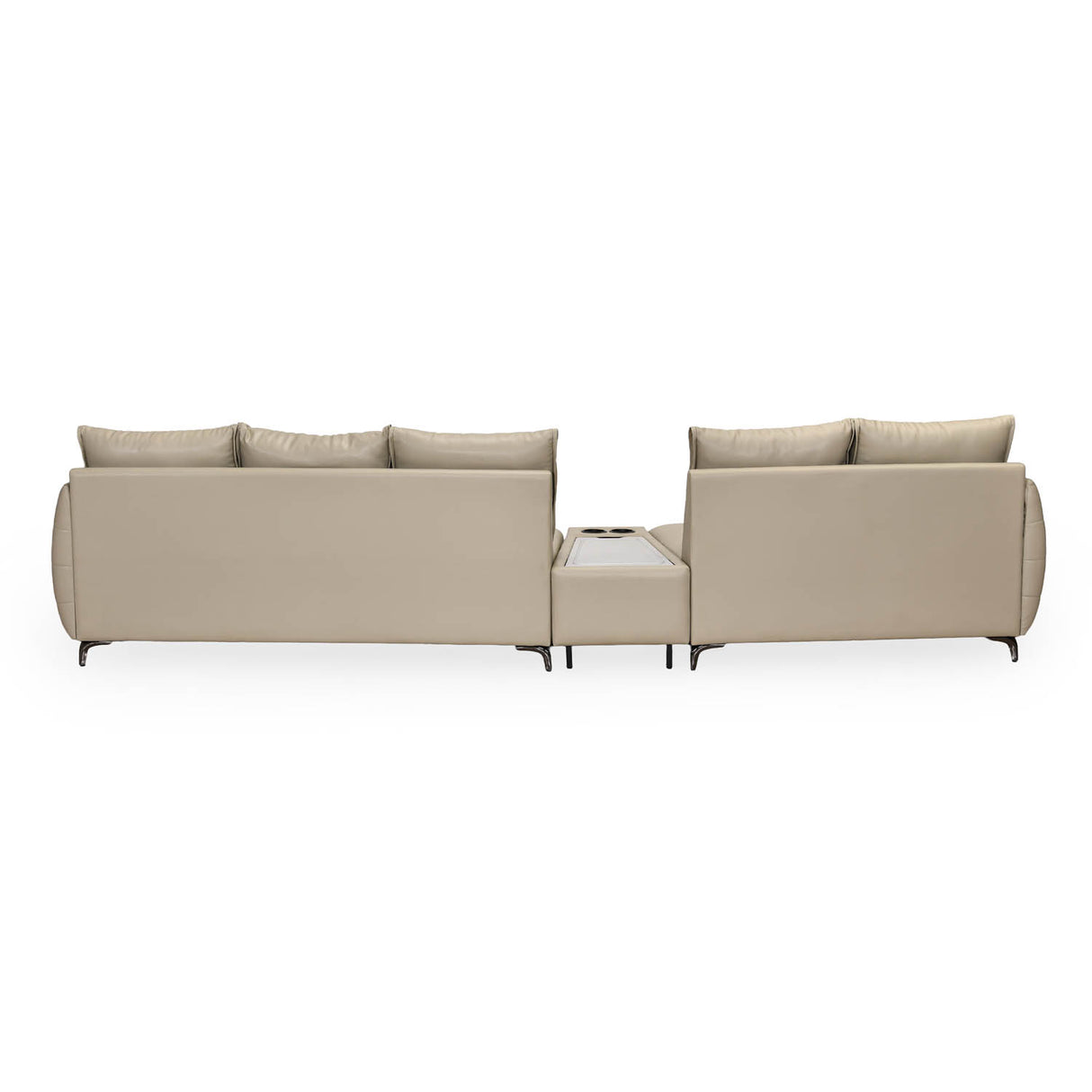 Infinia 2+3 Seater Leatherette Sofa Set with Triangle Console- Beige