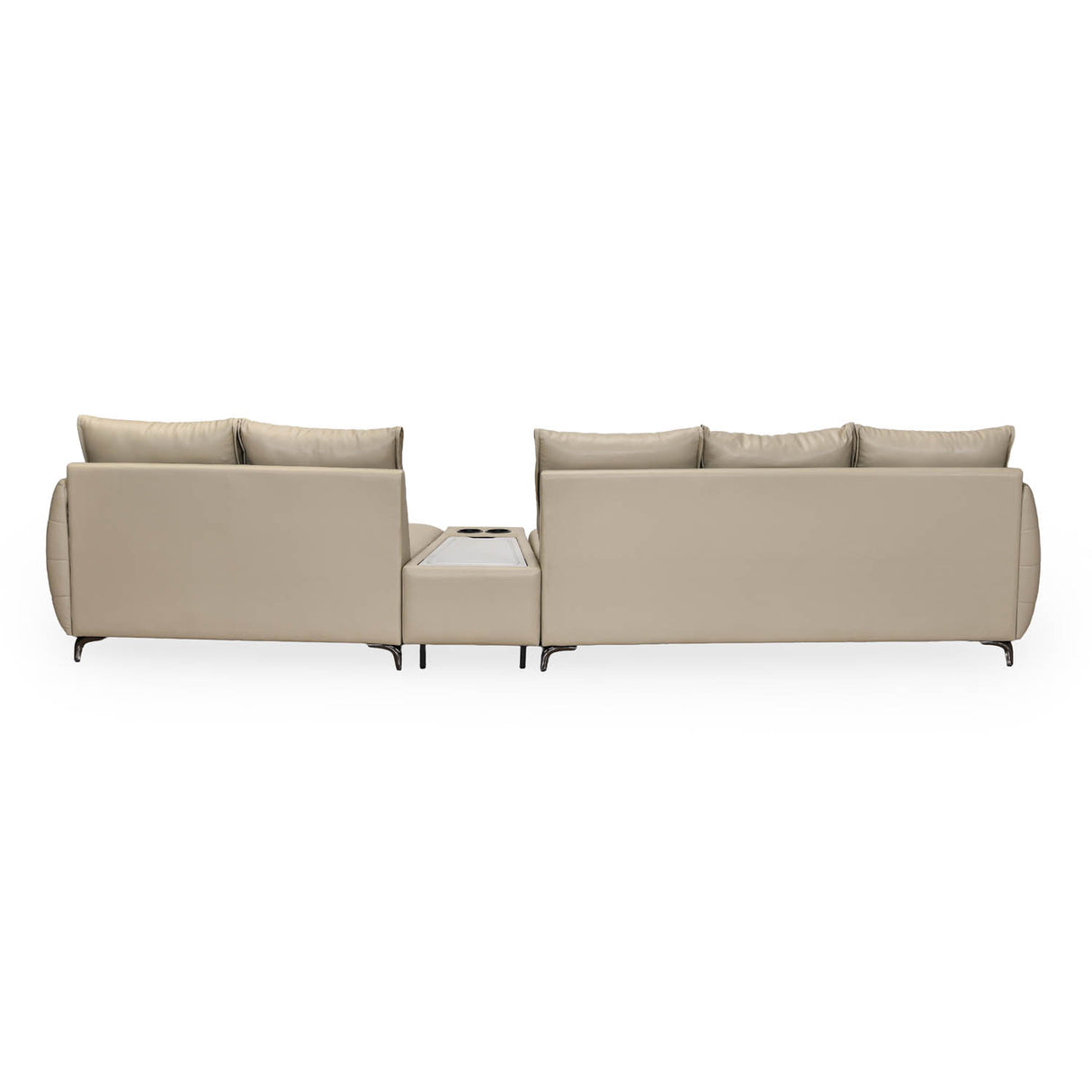 Infinia 3+2 Seater Leatherette Sofa Set with Triangle Console- Beige