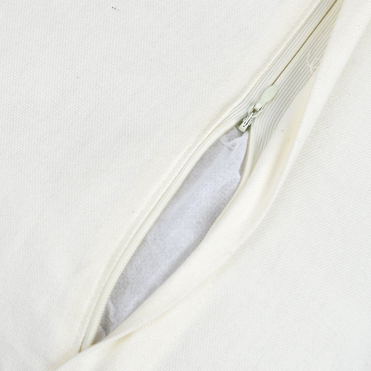 Mimosa Leaves Embroidered Cotton & Polyester 16" x 16" Cushion Cover (Beige)