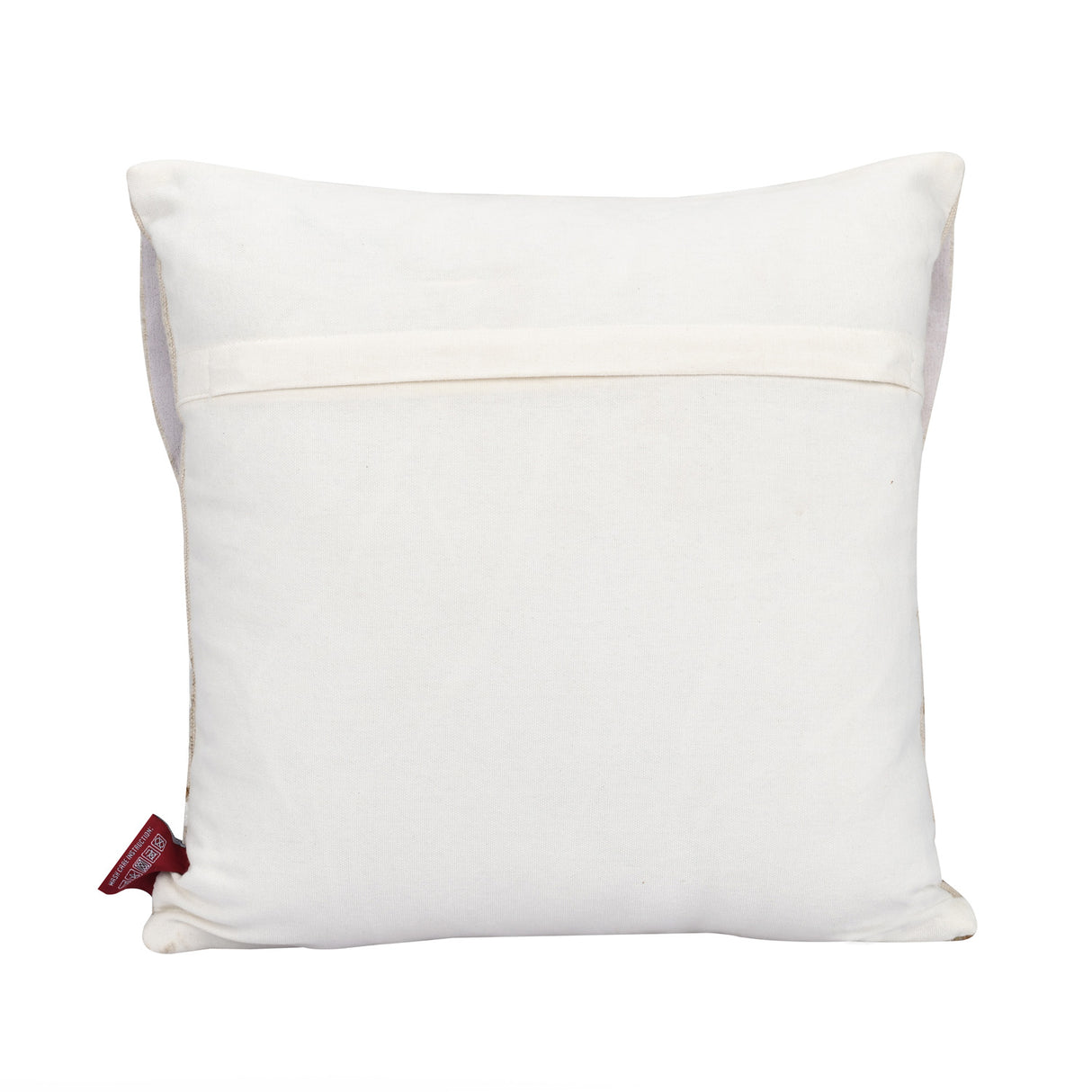 Five Leaves Embroidered Cotton & Polyester 16" x 16" Cushion Cover (Beige)