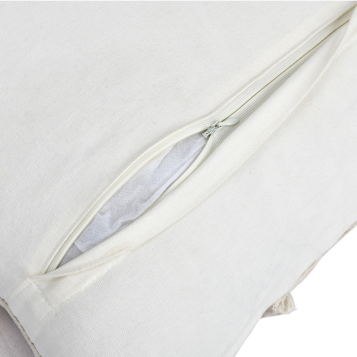 Five Leaves Embroidered Cotton & Polyester 16" x 16" Cushion Cover (Beige)