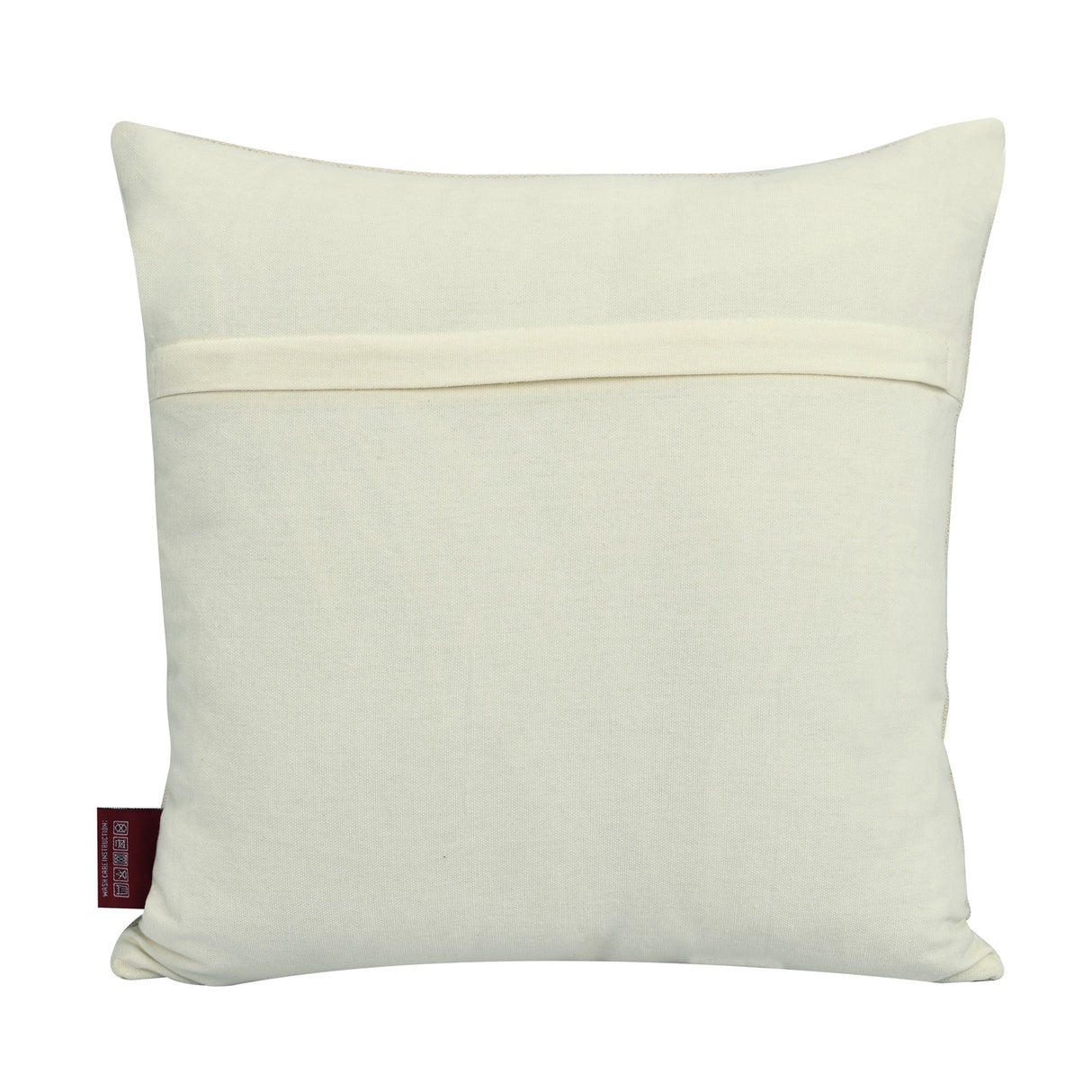 Floral Beads Cotton & Polyester 16" x 16" Macrame Cushion Cover (White)