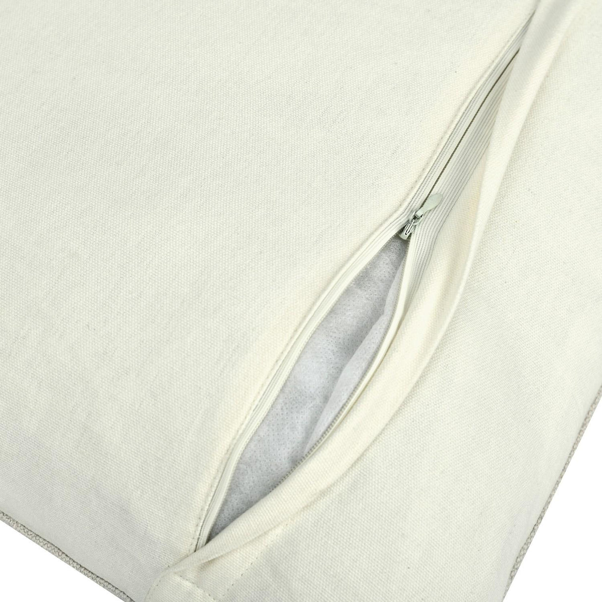 Floral Beads Cotton & Polyester 16" x 16" Macrame Cushion Cover (White)