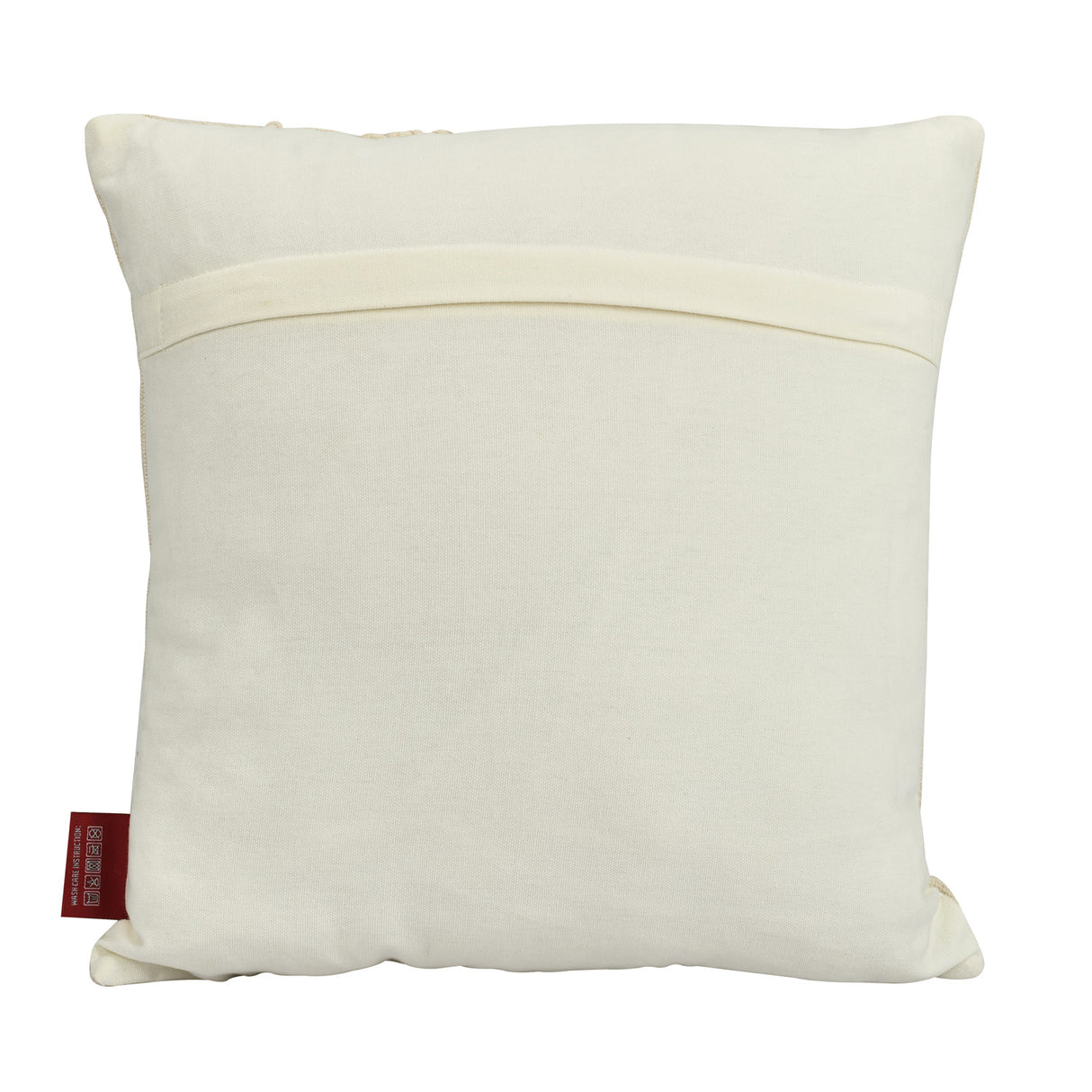 Diamond Beads Cotton & Polyester 16" x 16" Macrame Cushion Cover (White)