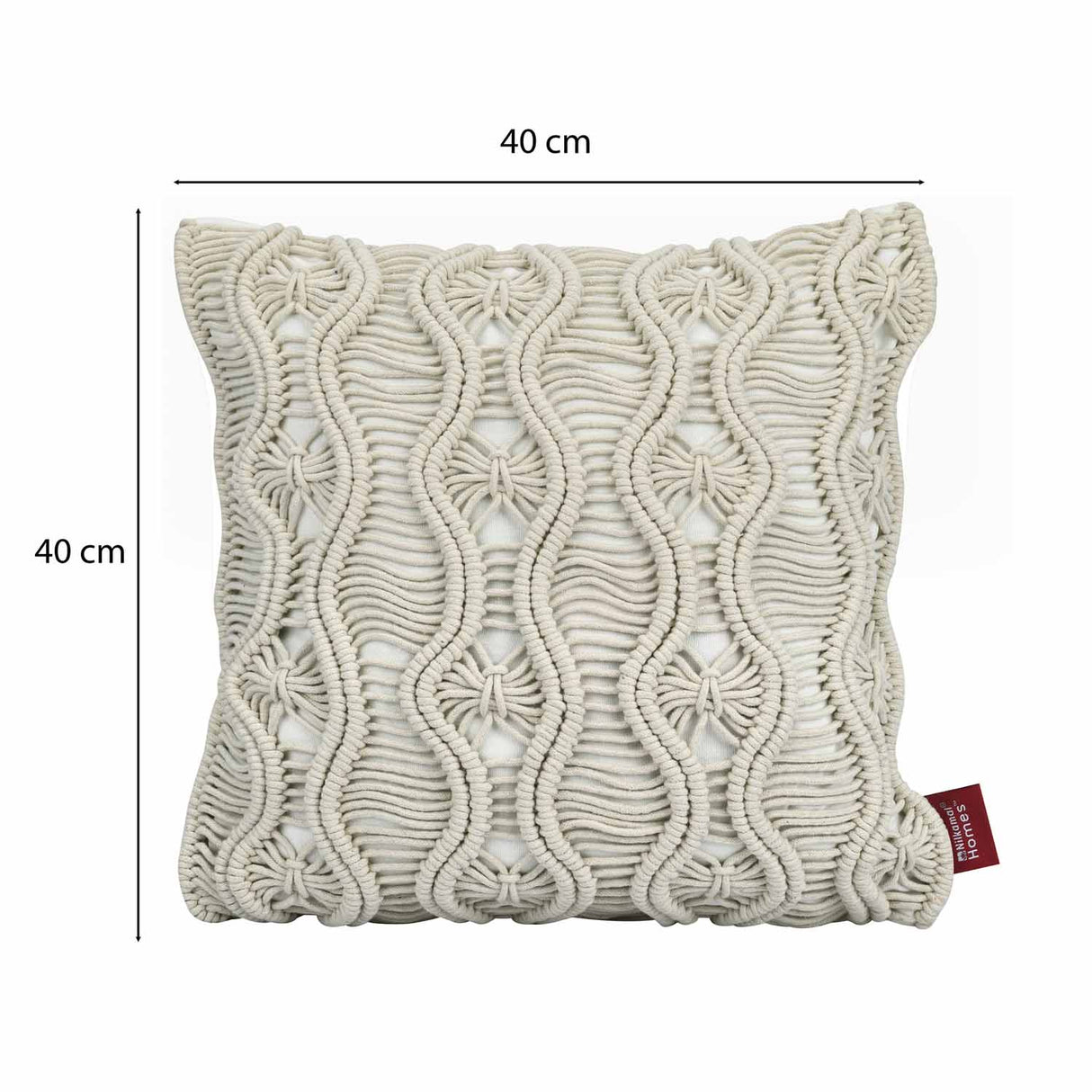 Wavy Pattern Cotton & Polyester 16 cushion cover with dimension 2