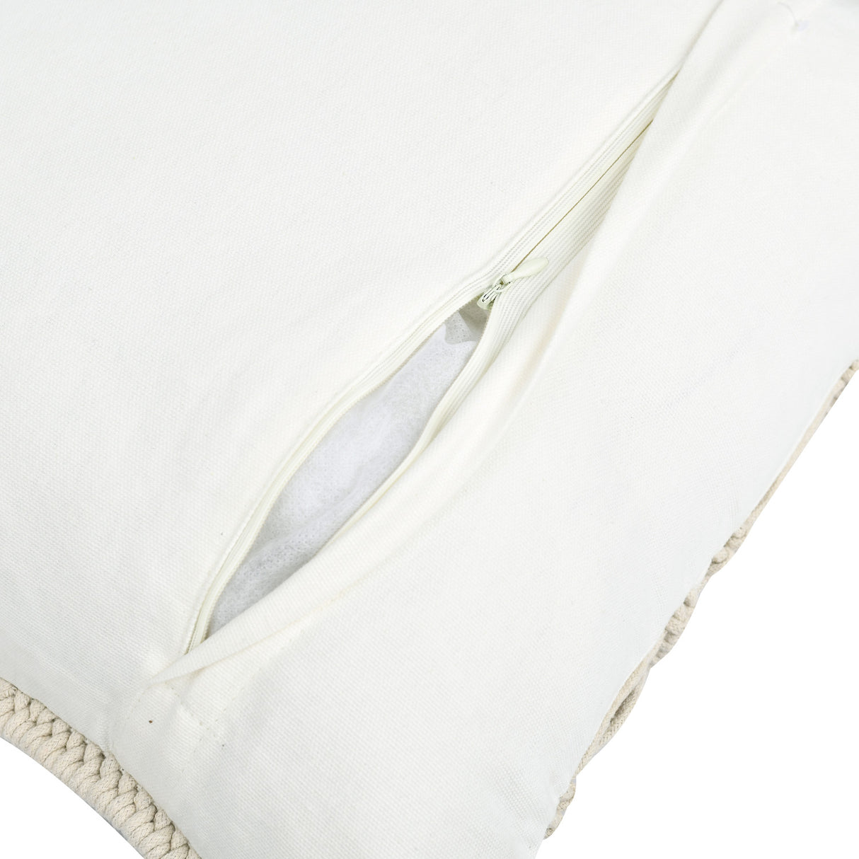 Wavy Pattern Cotton & Polyester 16 cushion cover back view with zipper 2