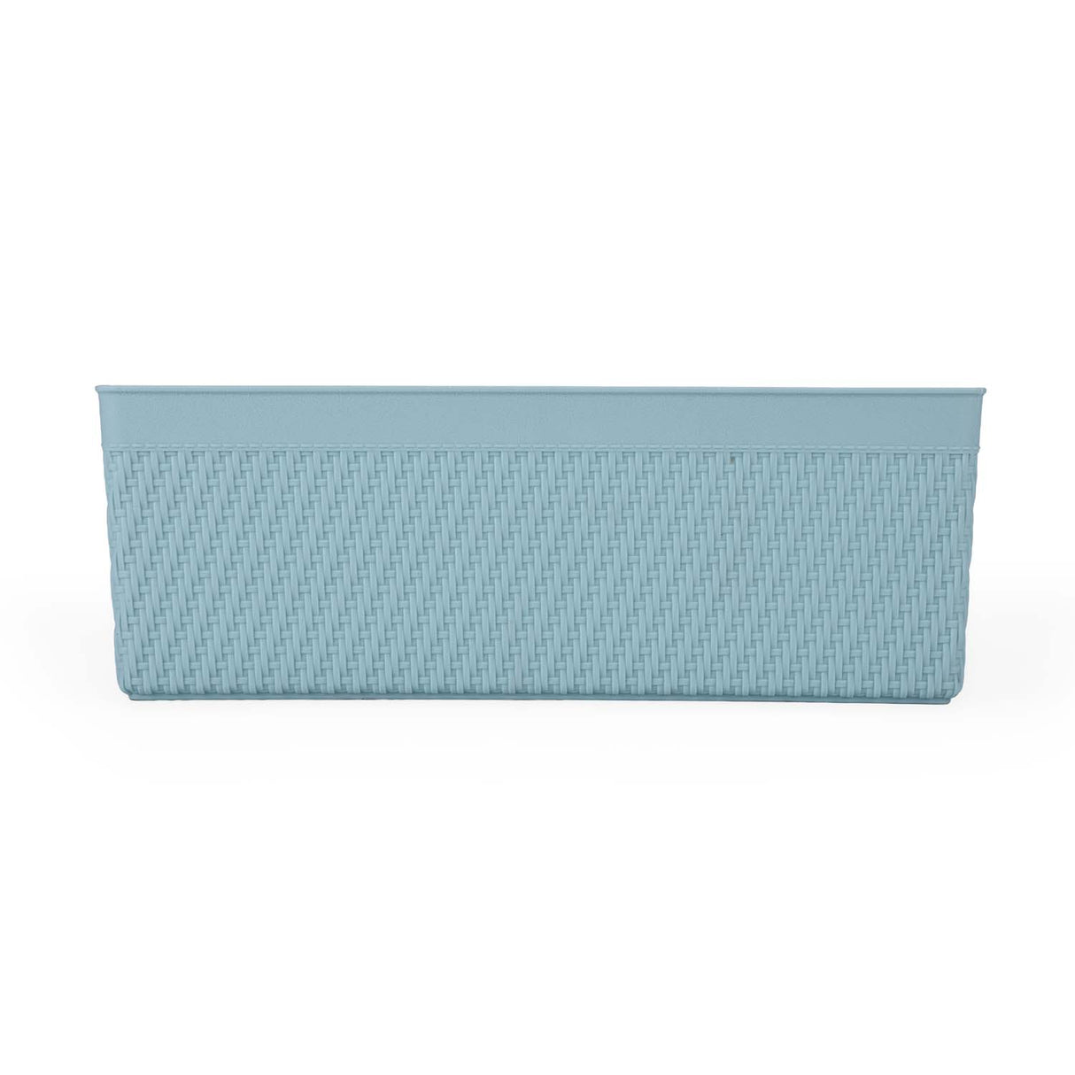Weave Pattern Polypropylene Storage Basket- Mint, 35.5 x 27.2 x 12.4 cm