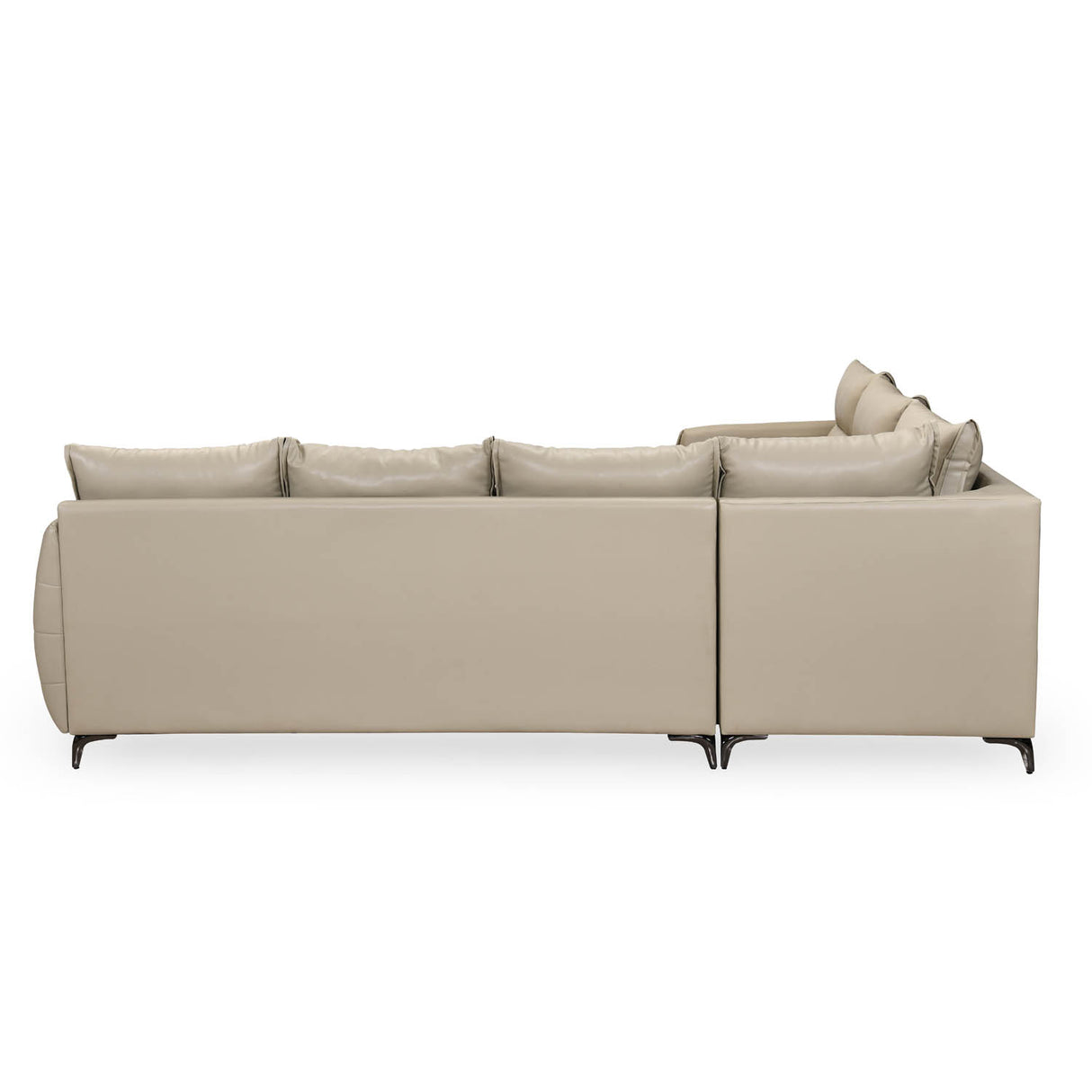 Infinia 3+2+1 Seater Leatherette Sofa Set with Right Corner Sofa- Beige