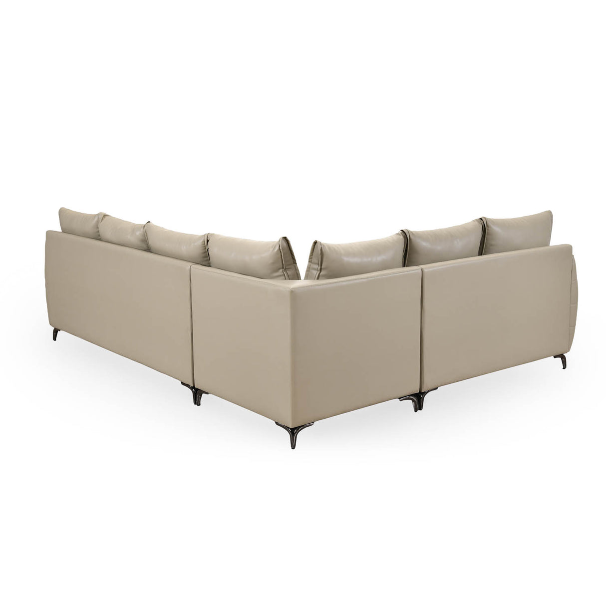 Infinia 3+2+1 Seater Leatherette Sofa Set with Right Corner Sofa- Beige