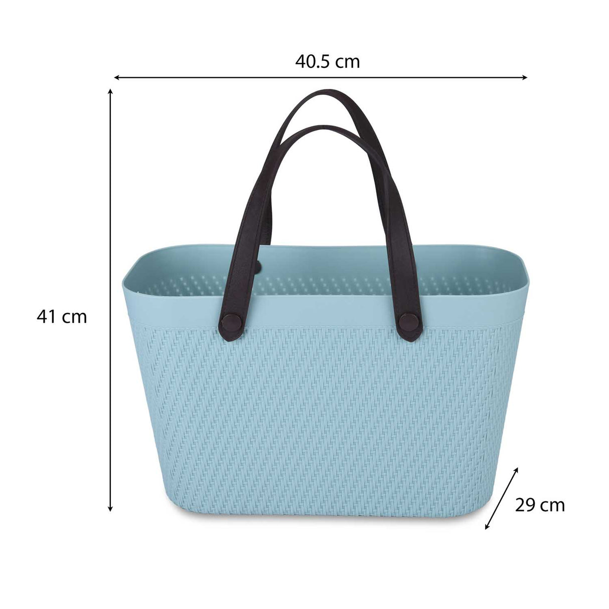 Weave Pattern Polypropylene Shopping Basket- Mint
