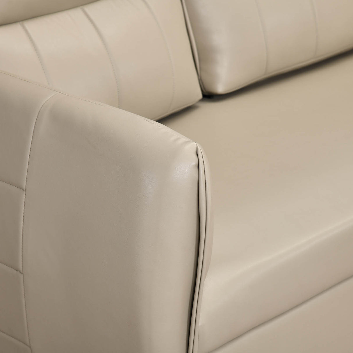 Infinia 2+2+1 Seater Leatherette Sofa Set with Left Corner Sofa and Rectangle Console- Beige