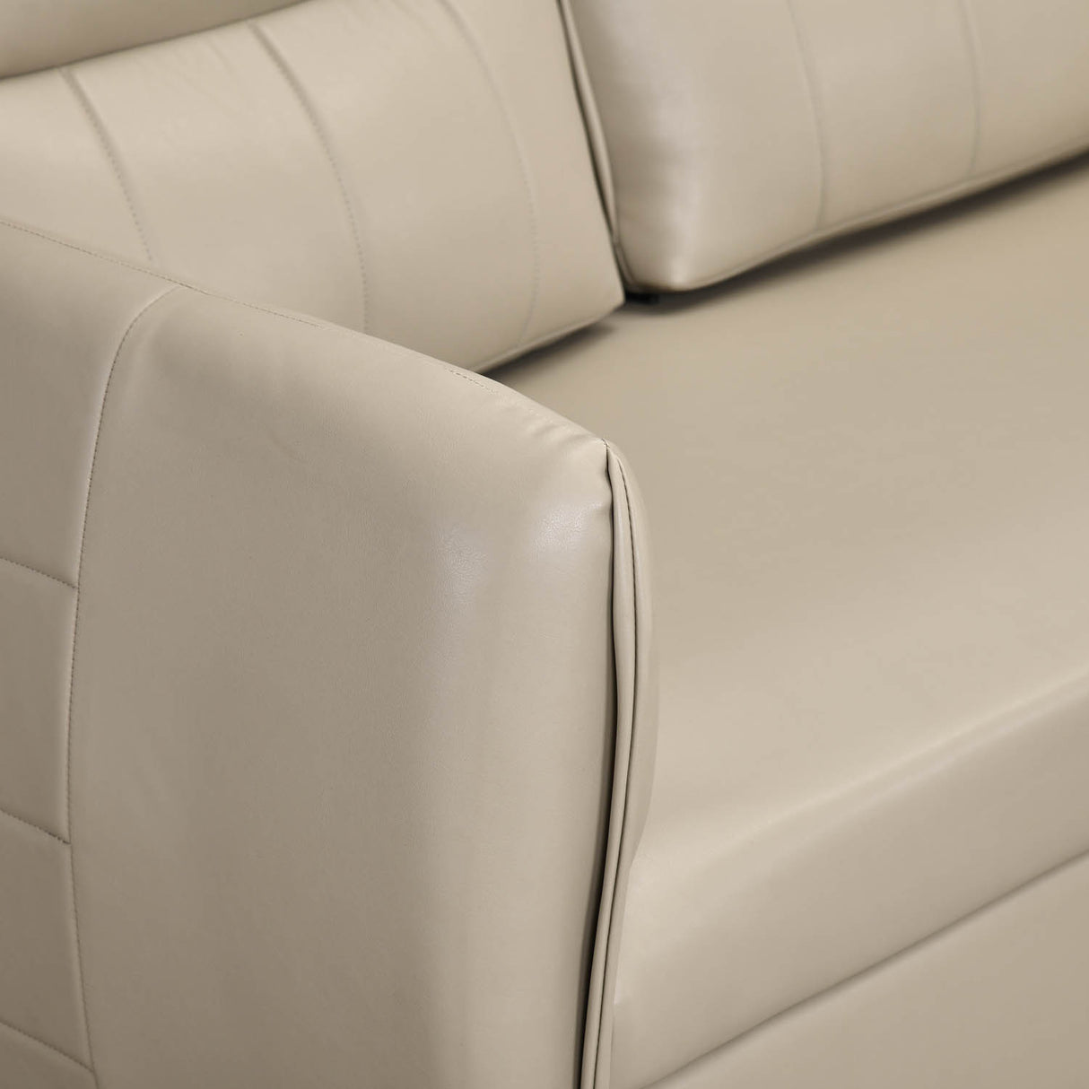 Infinia 2+1+1 Seater Leatherette Sofa Set with Left Corner Sofa and Rectangle Console- Beige