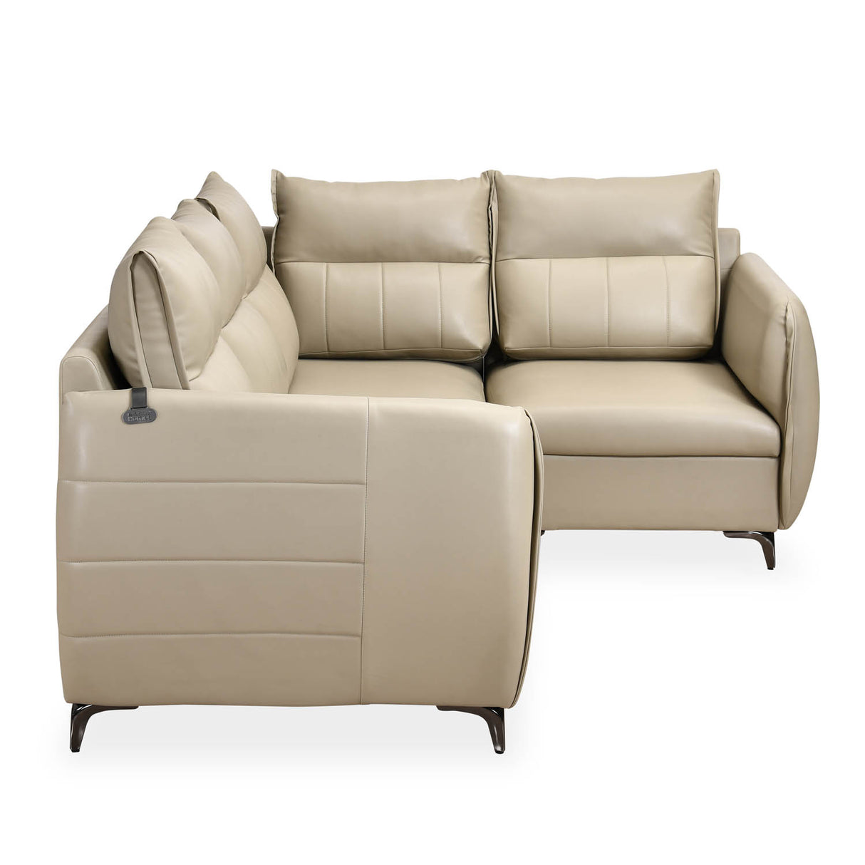 Infinia 2+1+1 Seater Leatherette Sofa Set with Left Corner Sofa- Beige