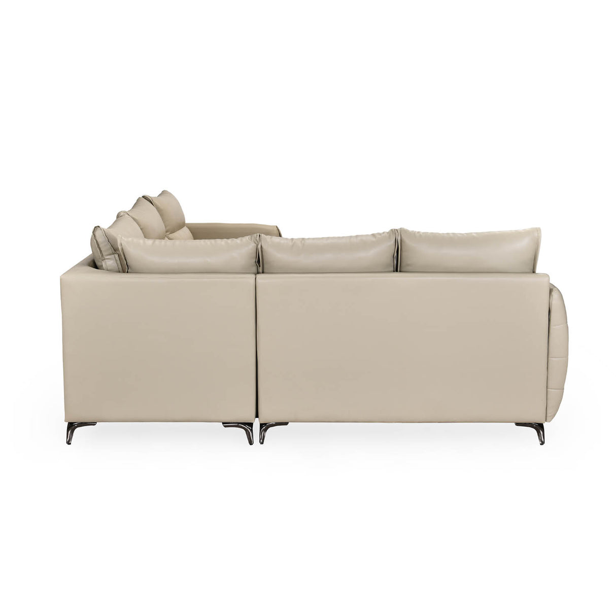 Infinia 2+2+1 Seater Leatherette Sofa Set with Left Corner Sofa- Beige