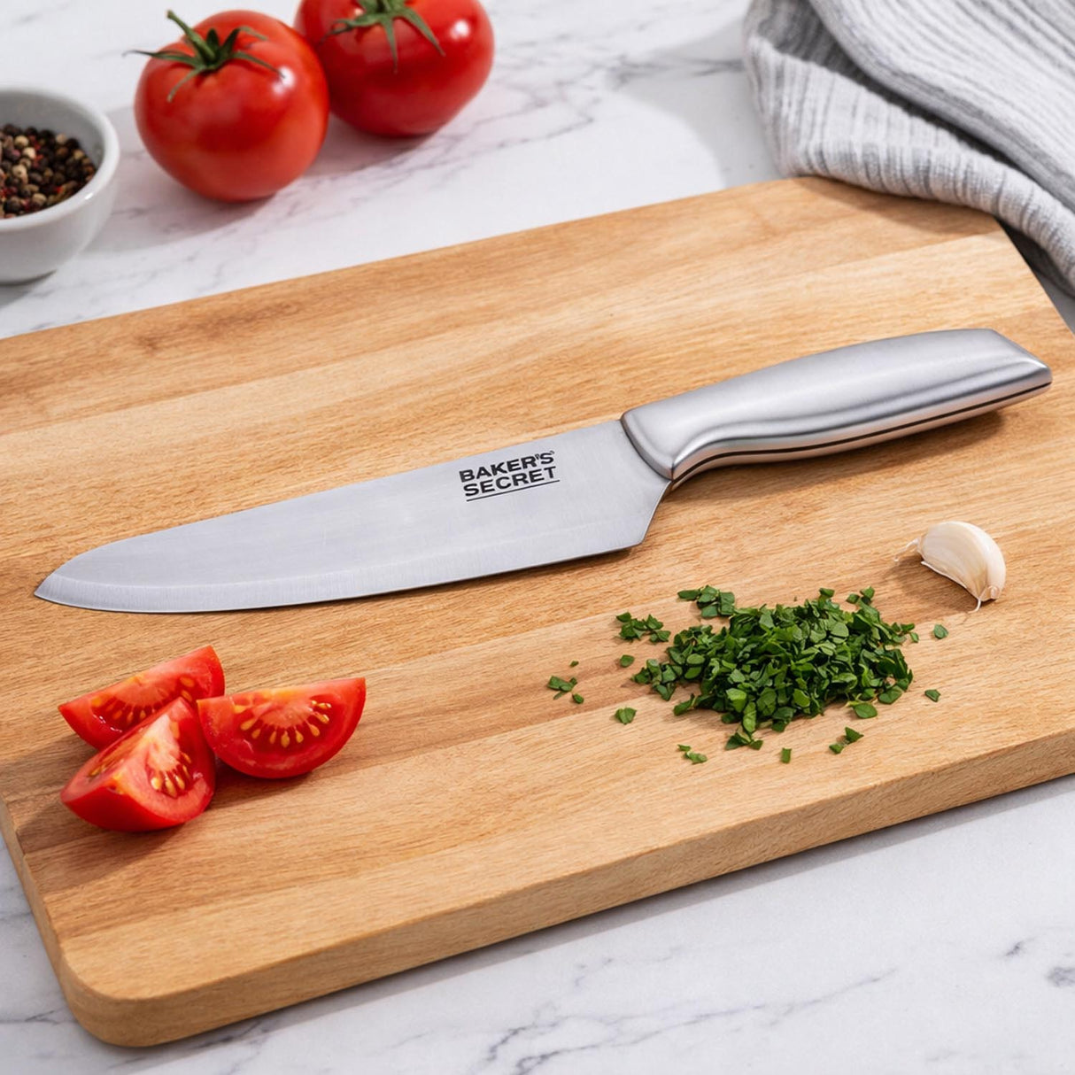 Baker's Secret Stainless Steel Chef Knife- Silver