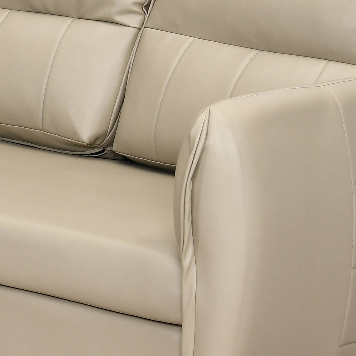 Infinia 3+3+1 Seater Leatherette Sofa Set with Right Corner Sofa- Beige