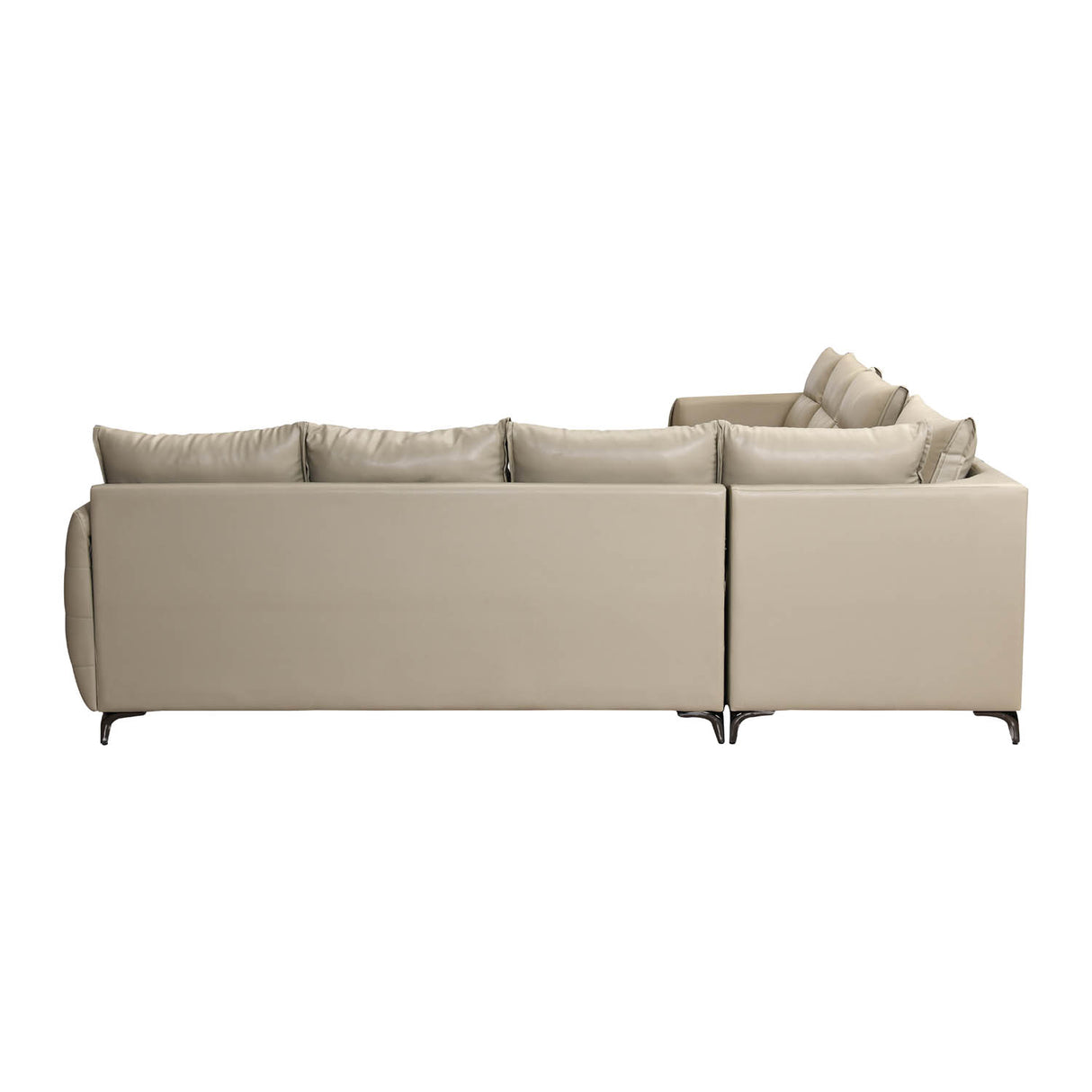 Infinia 3+3+1 Seater Leatherette Sofa Set with Right Corner Sofa- Beige