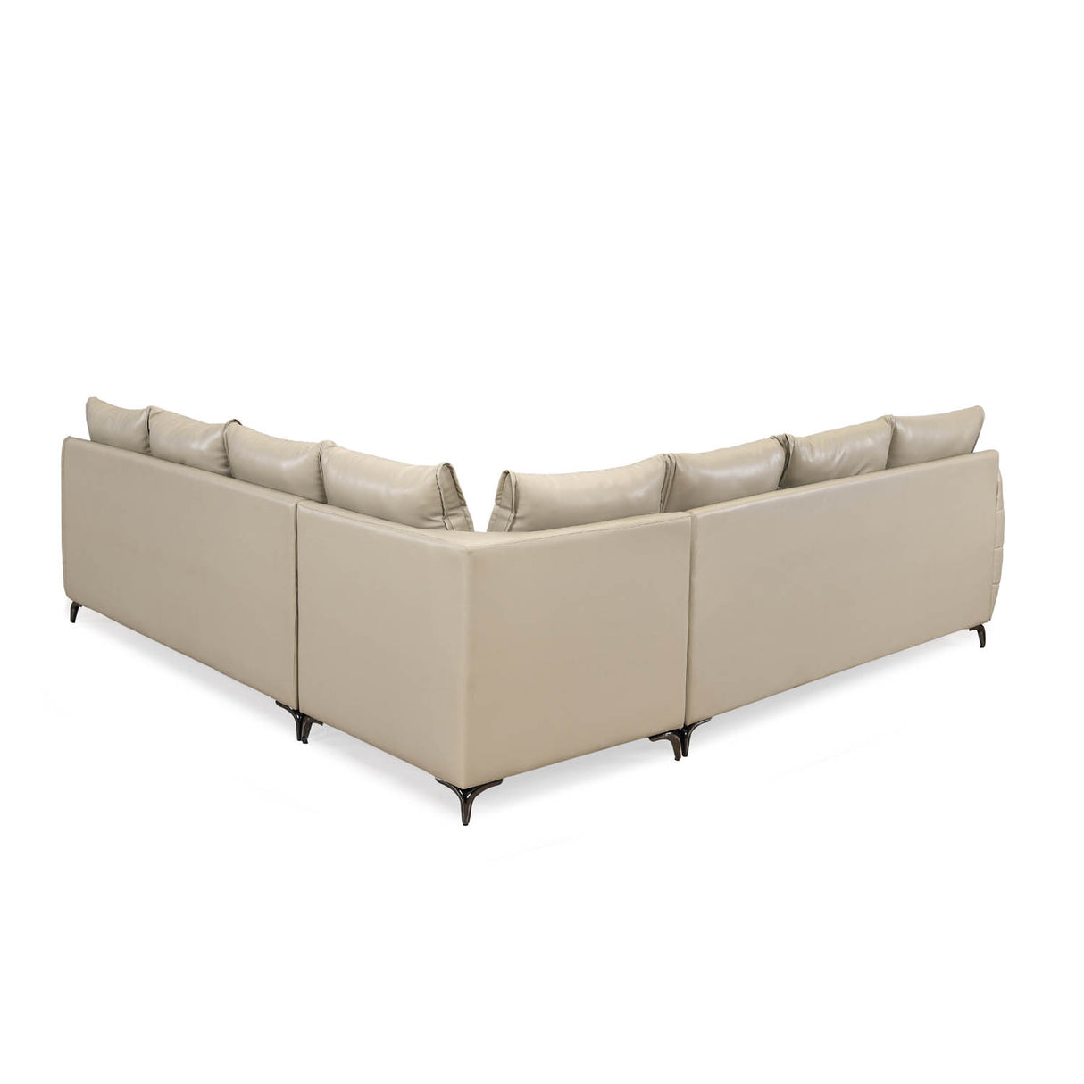 Infinia 3+3+1 Seater Leatherette Sofa Set with Right Corner Sofa- Beige