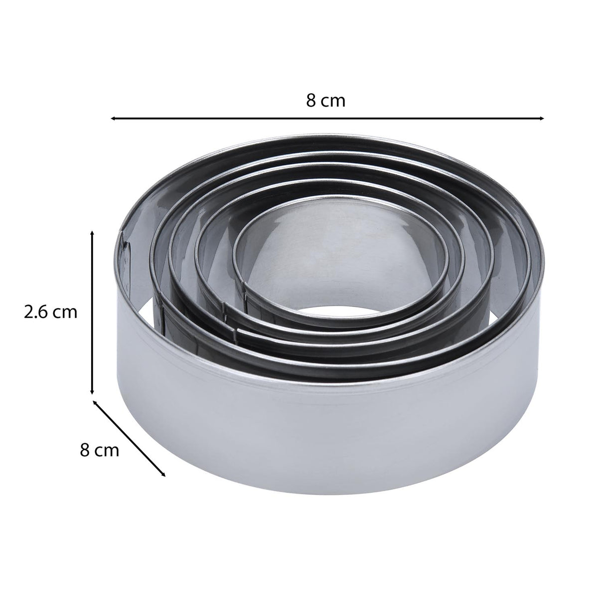 Baker's Secret Stainless Steel Cookie Cutter Set of 5- Silver