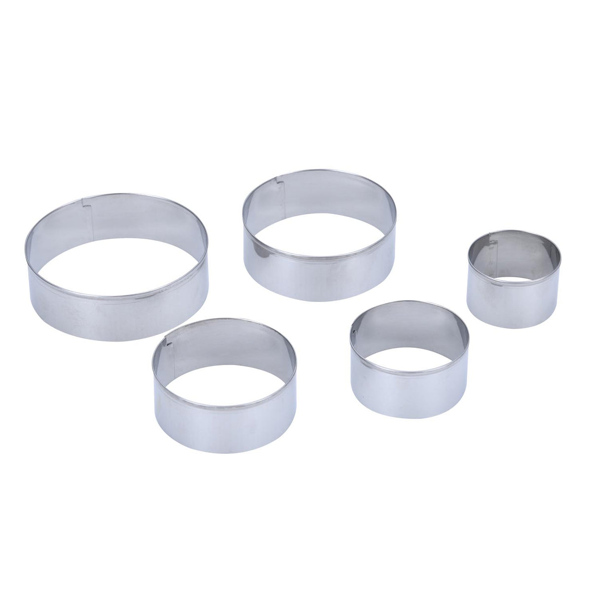 Baker's Secret Stainless Steel Cookie Cutter Set of 5- Silver