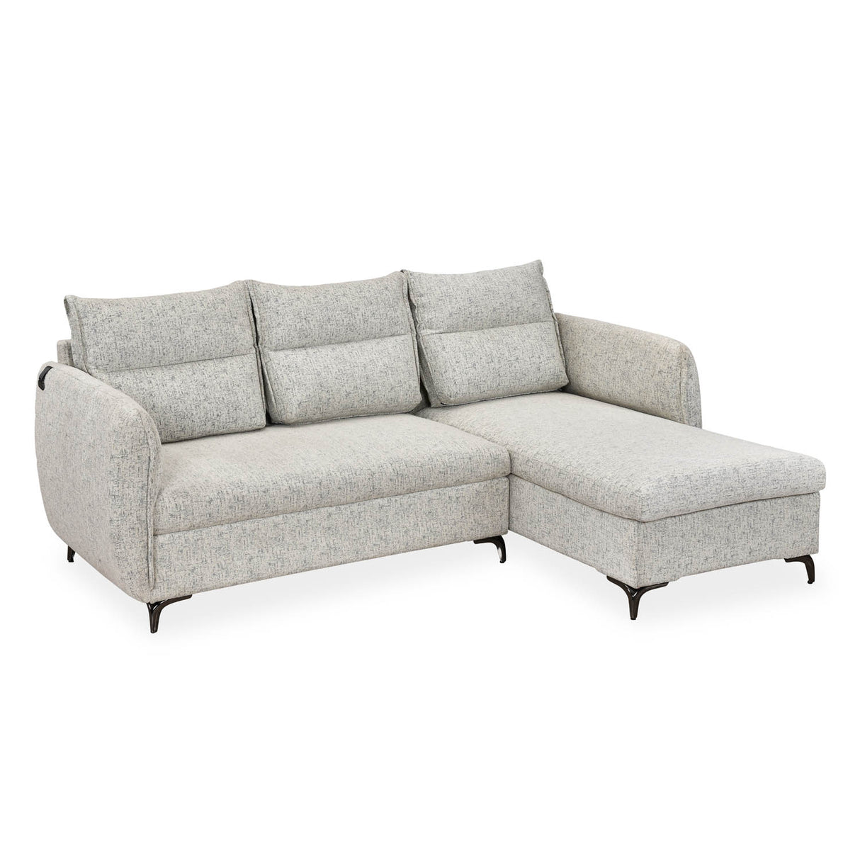 Infinia 3 Seater Fabric Sofa with Left Lounger - Off White