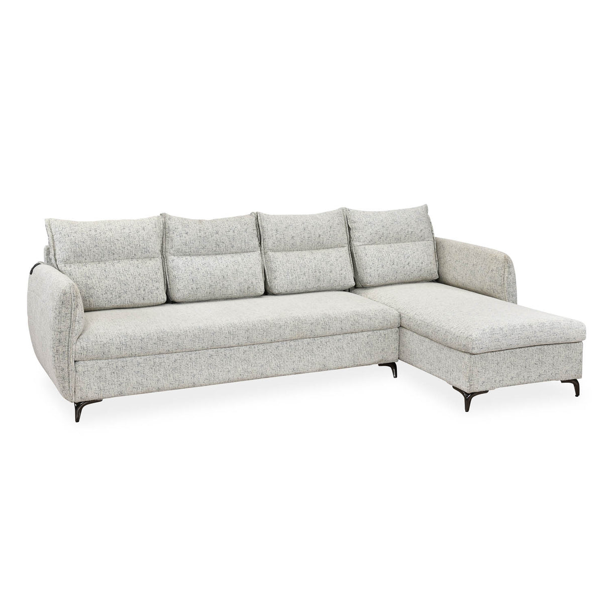 Infinia 4 Seater Fabric Sofa with Left Lounger - Off White