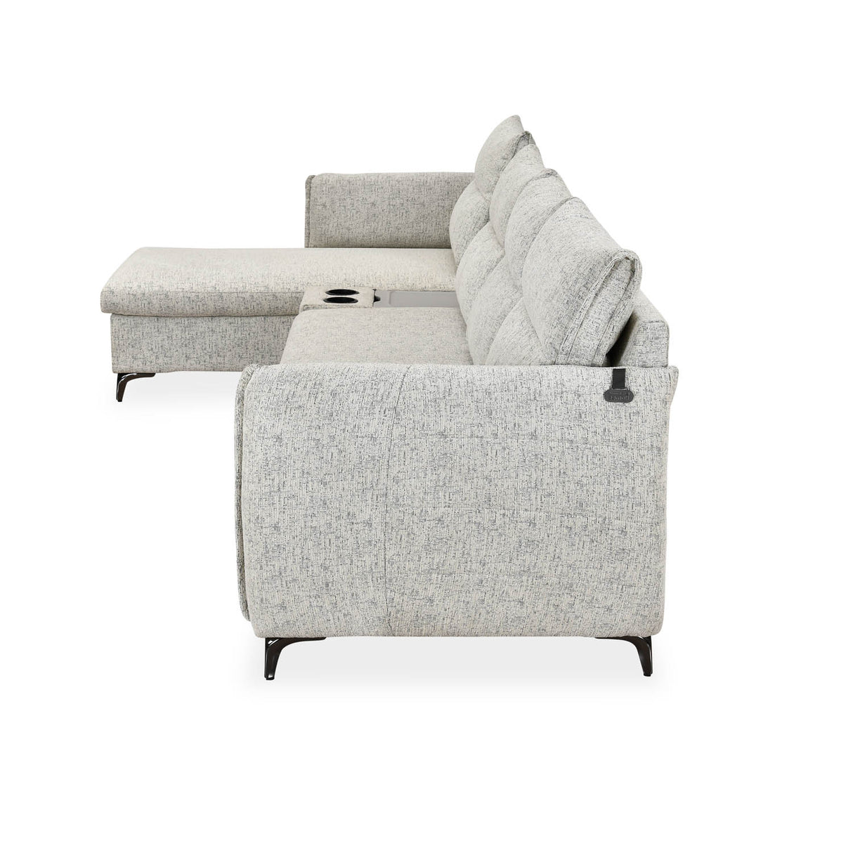 Infinia 4 Seater Fabric Sofa with Right Lounger -Off White