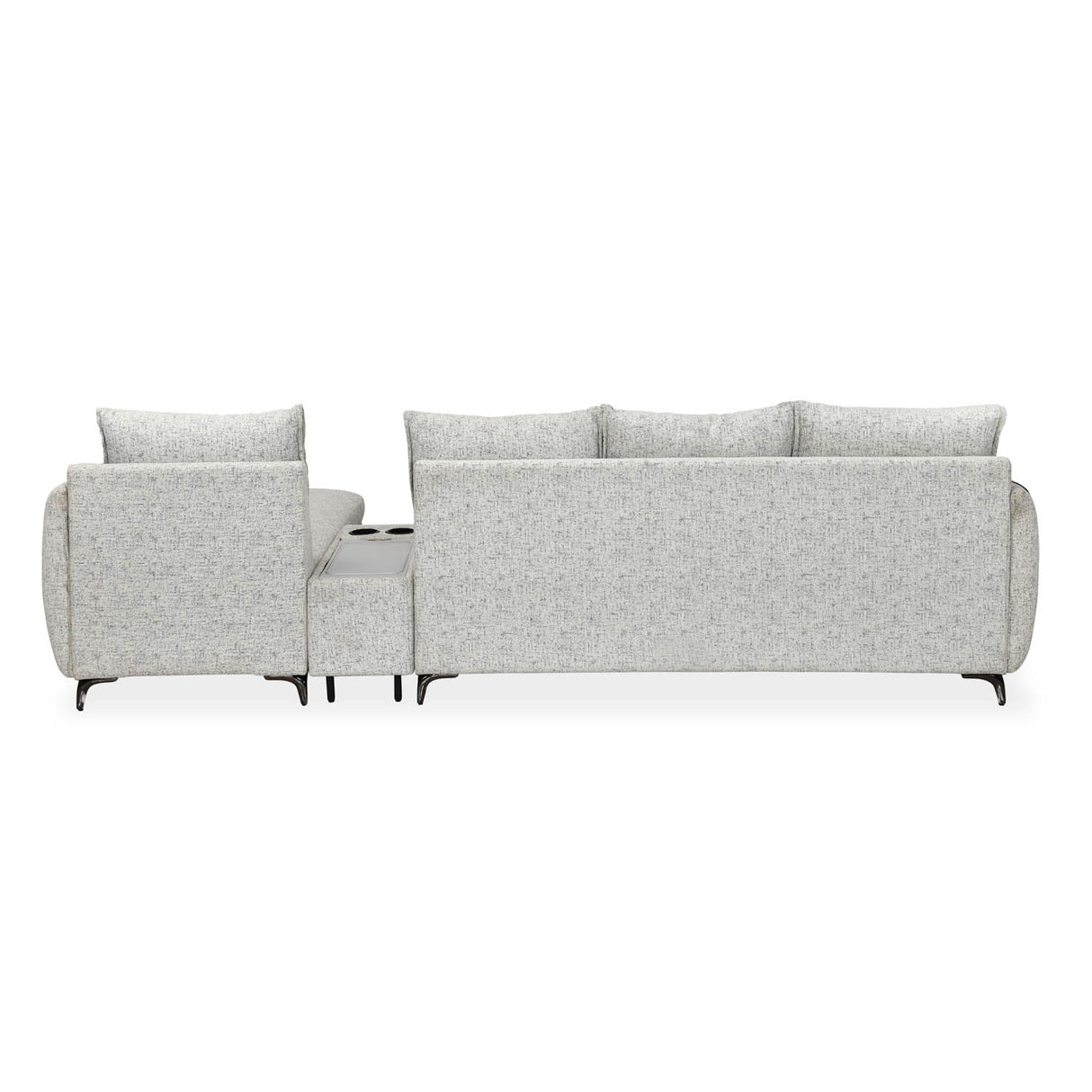 Infinia 4 Seater Fabric Sofa with Left Lounger and Rectangle Console- Off White