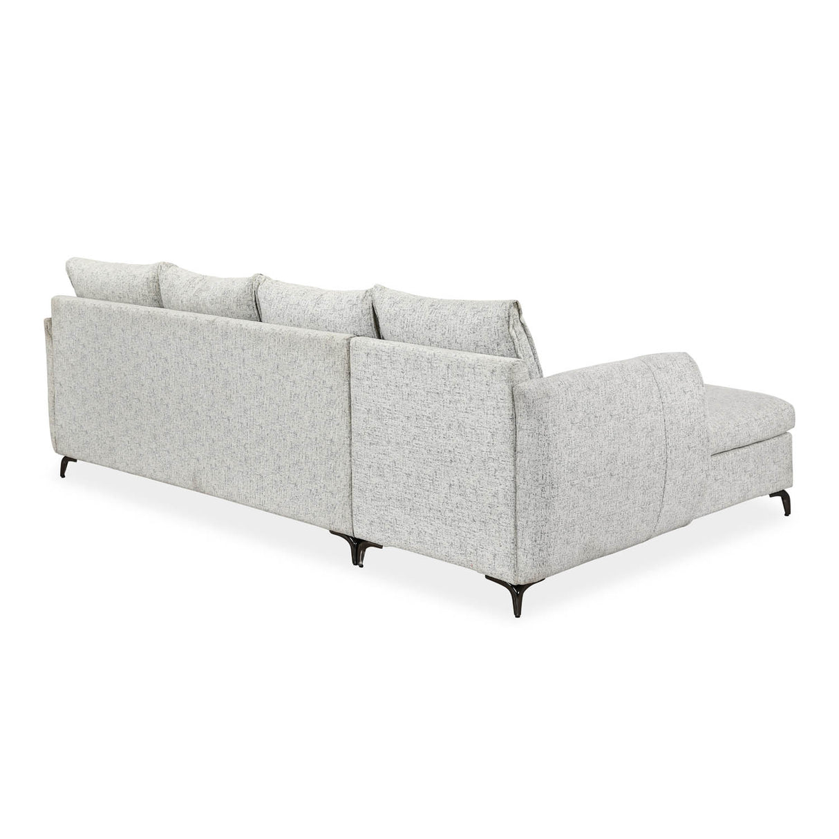 Infinia 4 Seater Fabric Sofa with Right Lounger -Off White