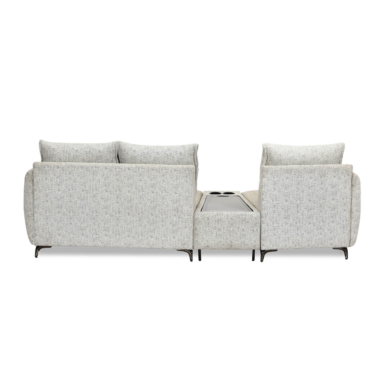 Infinia 1+2 Seater Fabric Sofa Set with Triangle Console- Off White