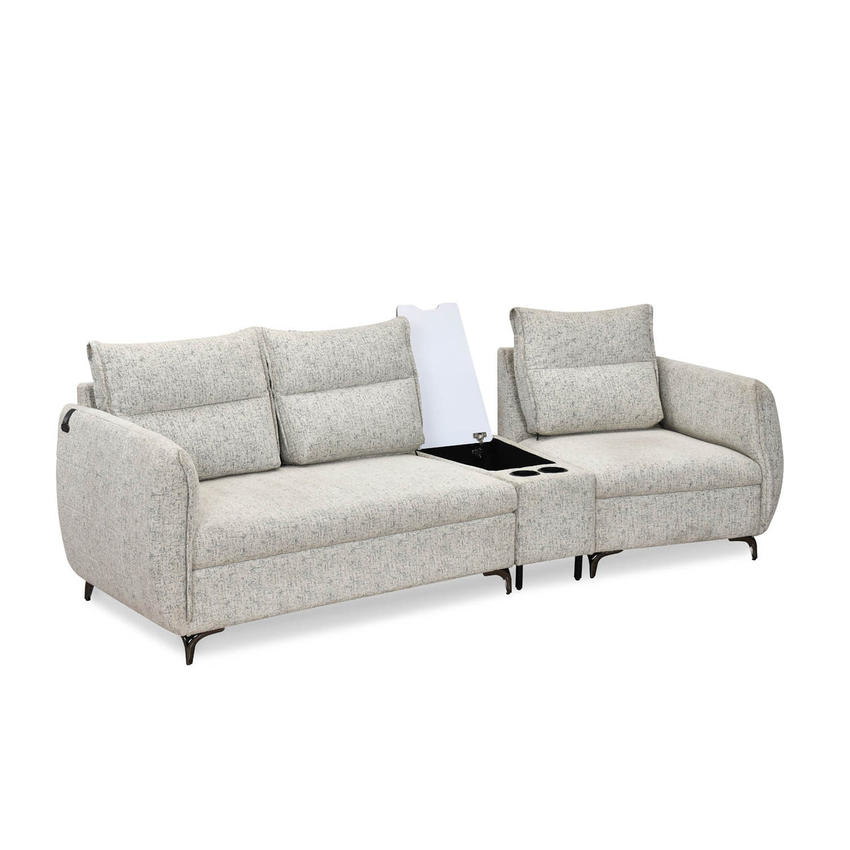 Infinia 2+1 Seater Fabric Sofa Set with Triangle Console- Off White