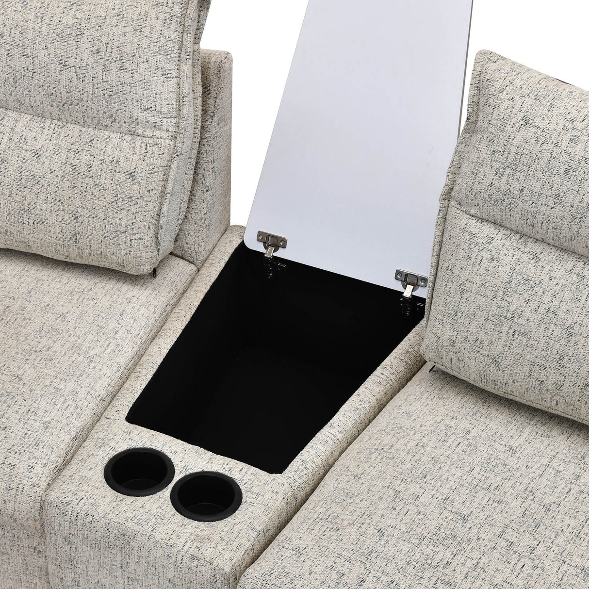Infinia 1+2 Seater Fabric Sofa Set with Triangle Console- Off White