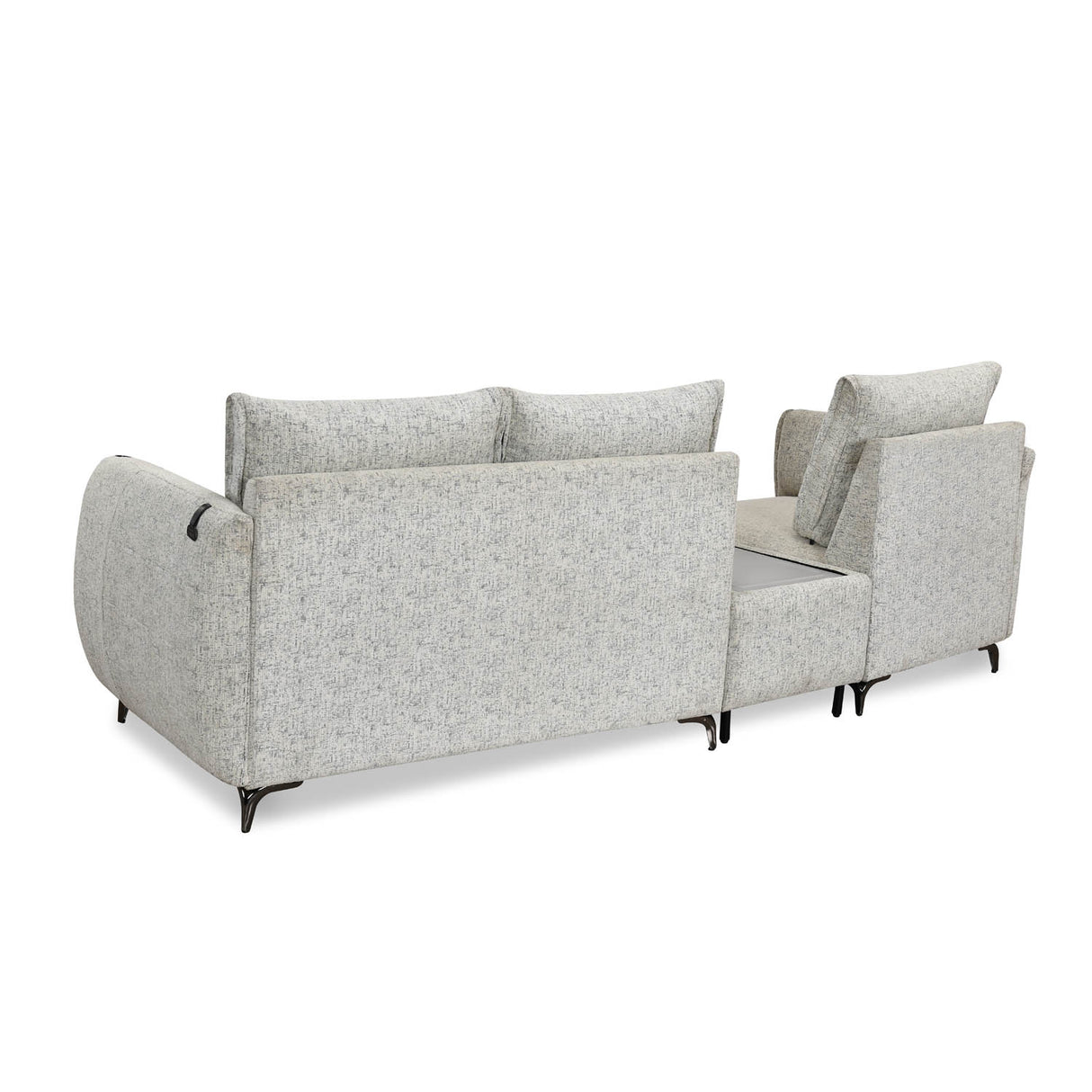 Infinia 1+2 Seater Fabric Sofa Set with Triangle Console- Off White