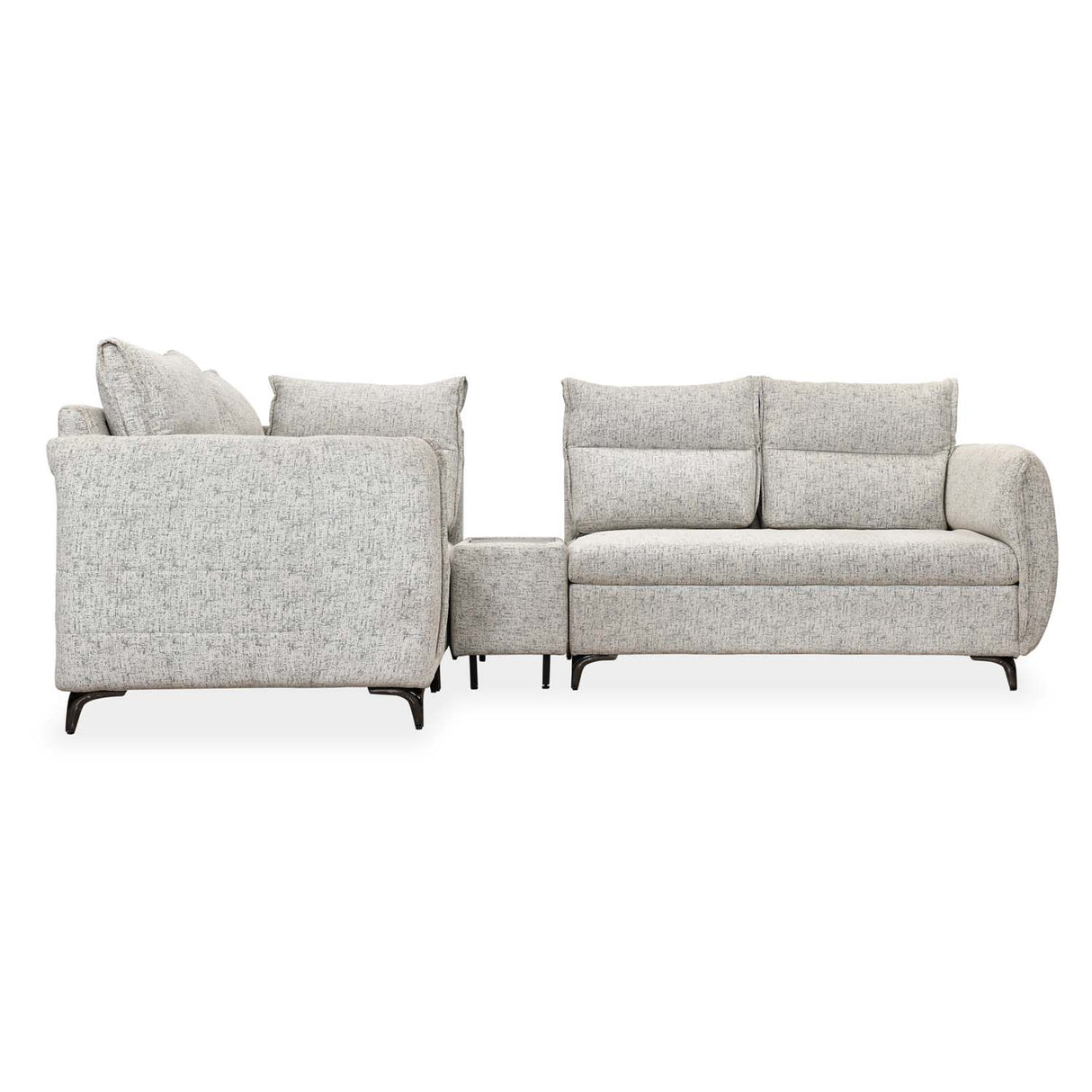 Infinia 2+1+1 Seater Fabric Sofa Set with Right Corner Sofa and Rectangle Console- Off White