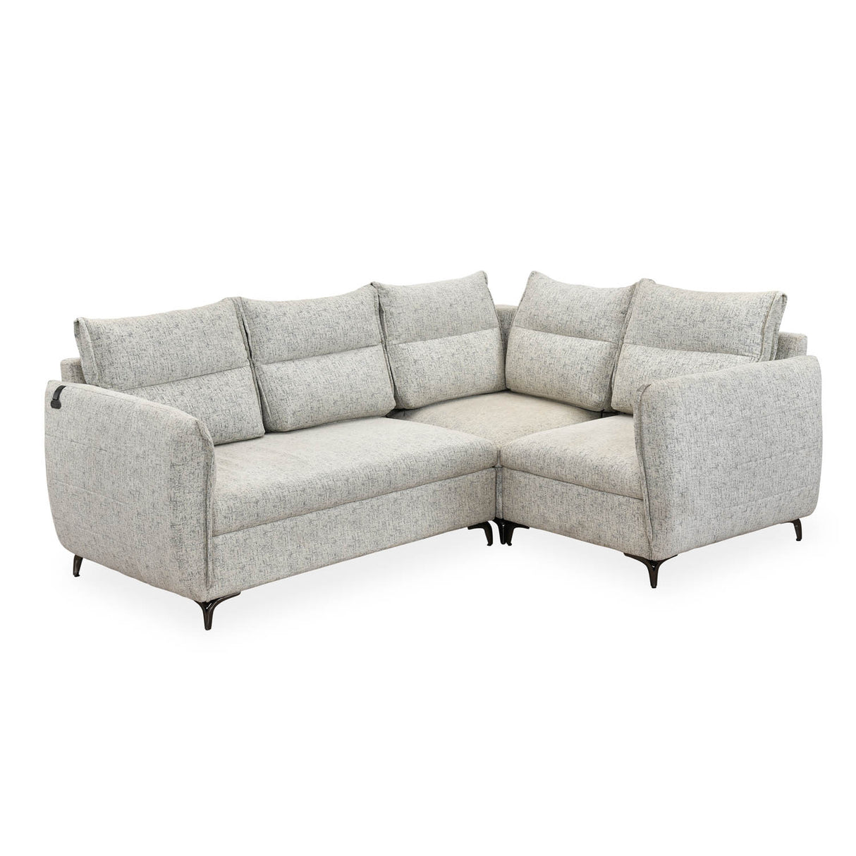 Infinia 2+1+1 Seater Fabric Sofa Set with Left Corner Sofa- Off White