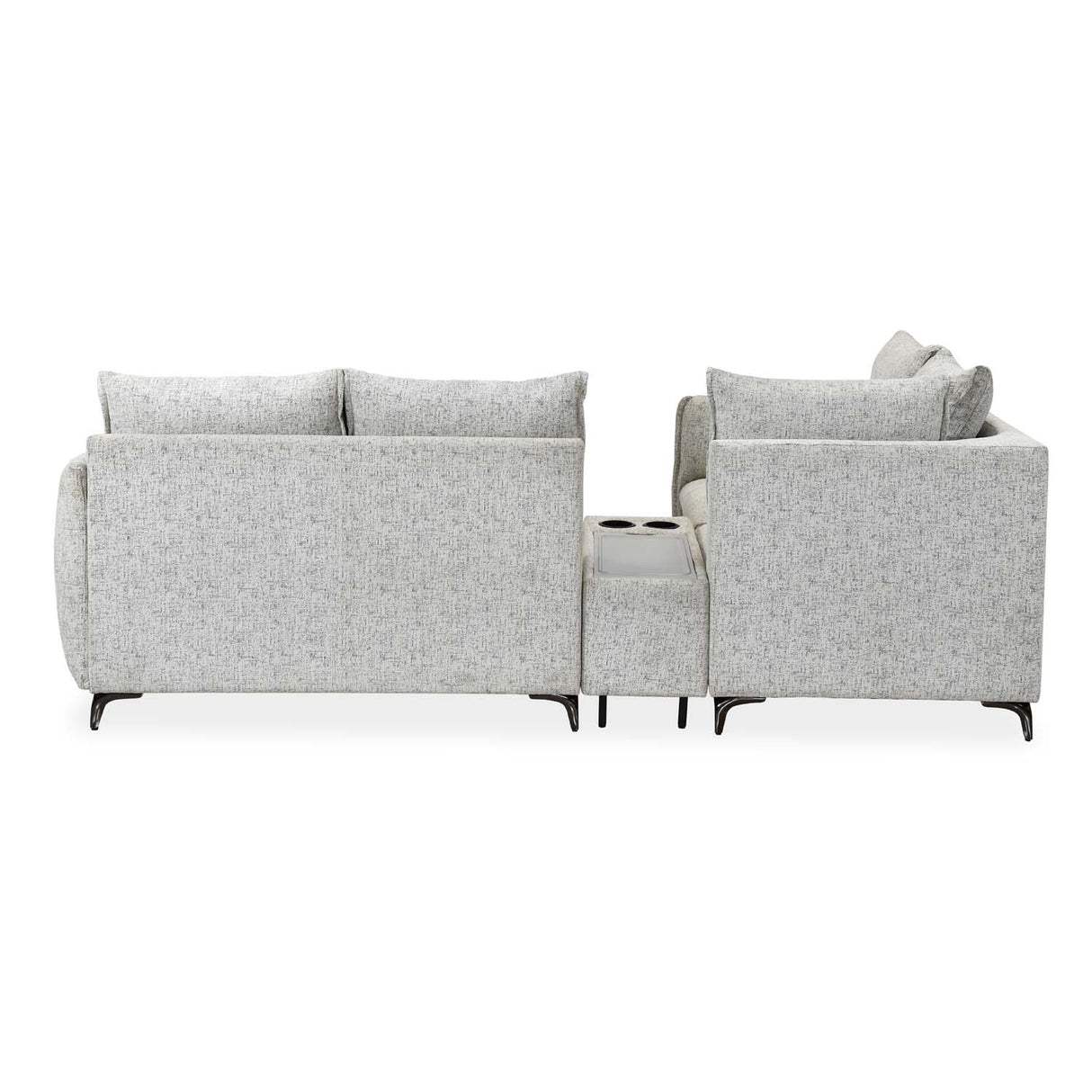 Infinia 2+1+1 Seater Fabric Sofa Set with Right Corner Sofa and Rectangle Console- Off White